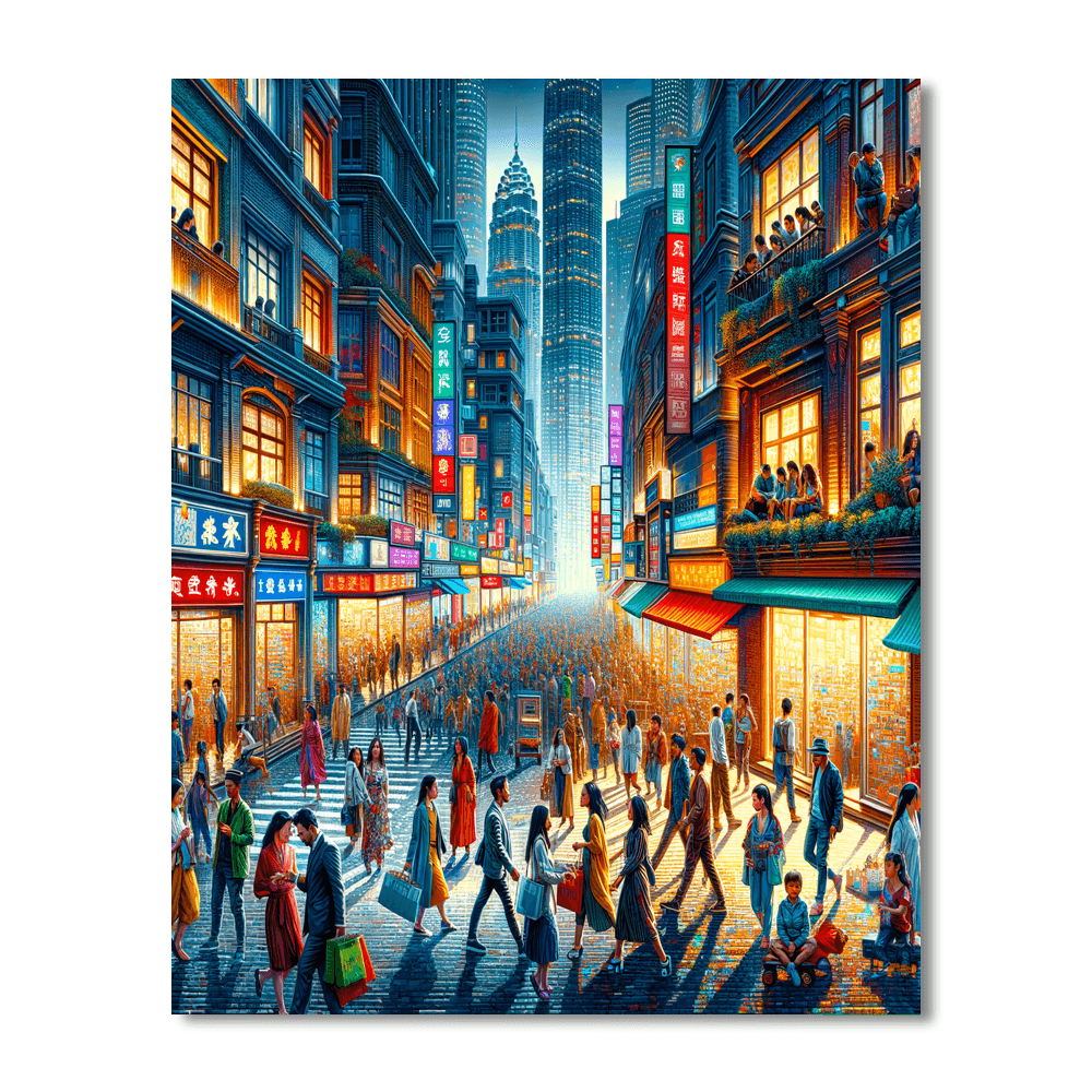 Colorful City Streets Number Painting