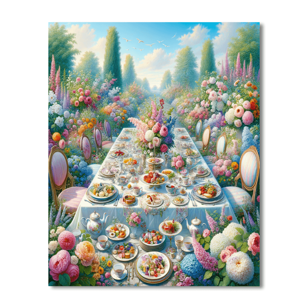 Lavish Garden Tea Party Paint By Numbers