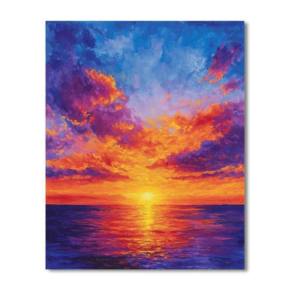 Gerhard Richter Inspired Prismatic Sunset  Paint By Number