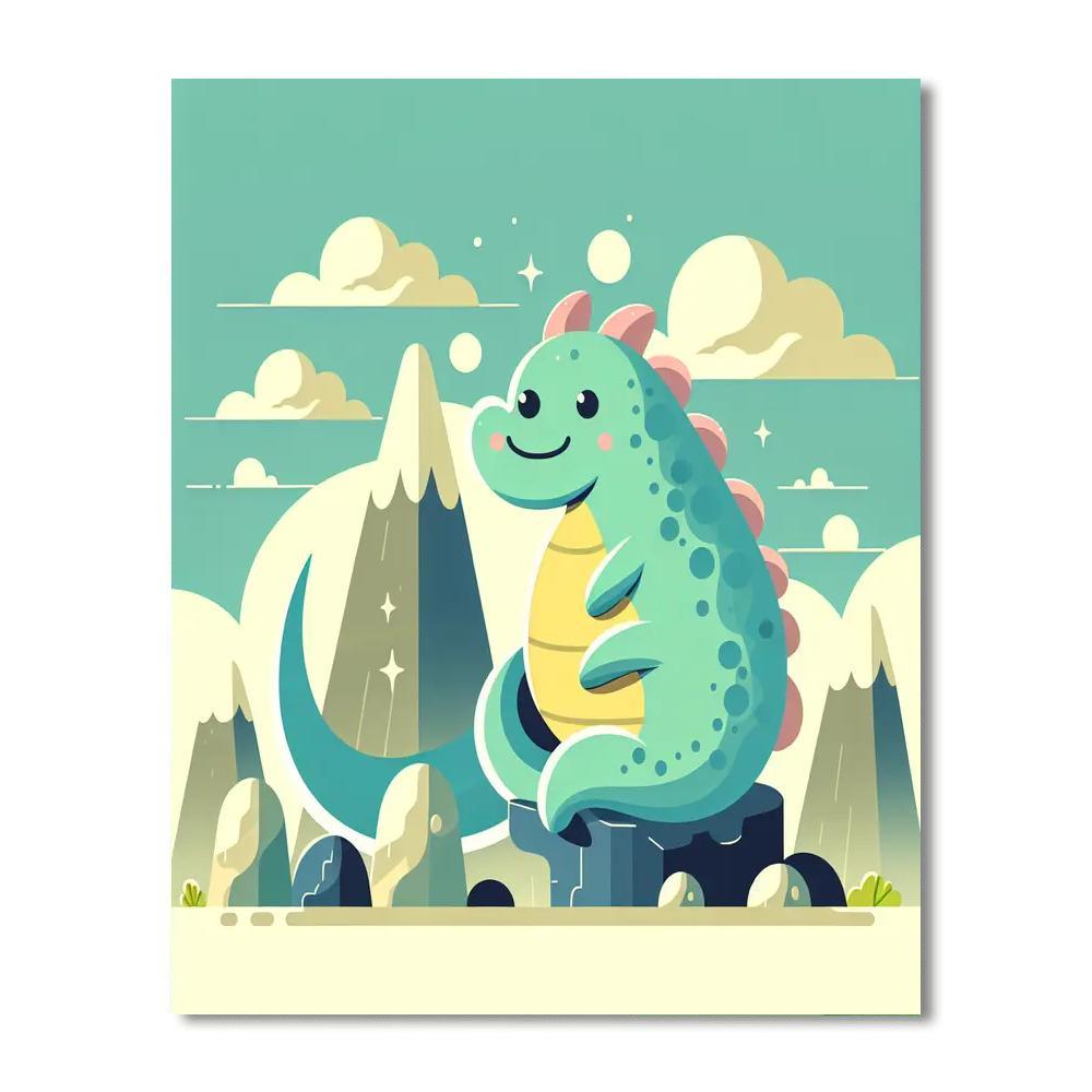 Mystical Mountain Dragon Paint By Number