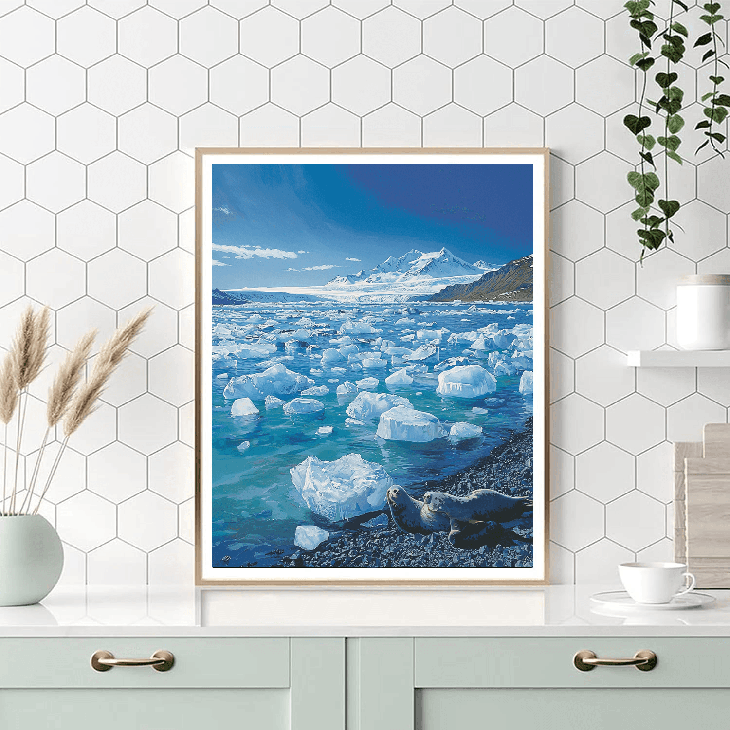 Jokulsarlon Glacier Lagoon - South Iceland Numbered Painting Kits