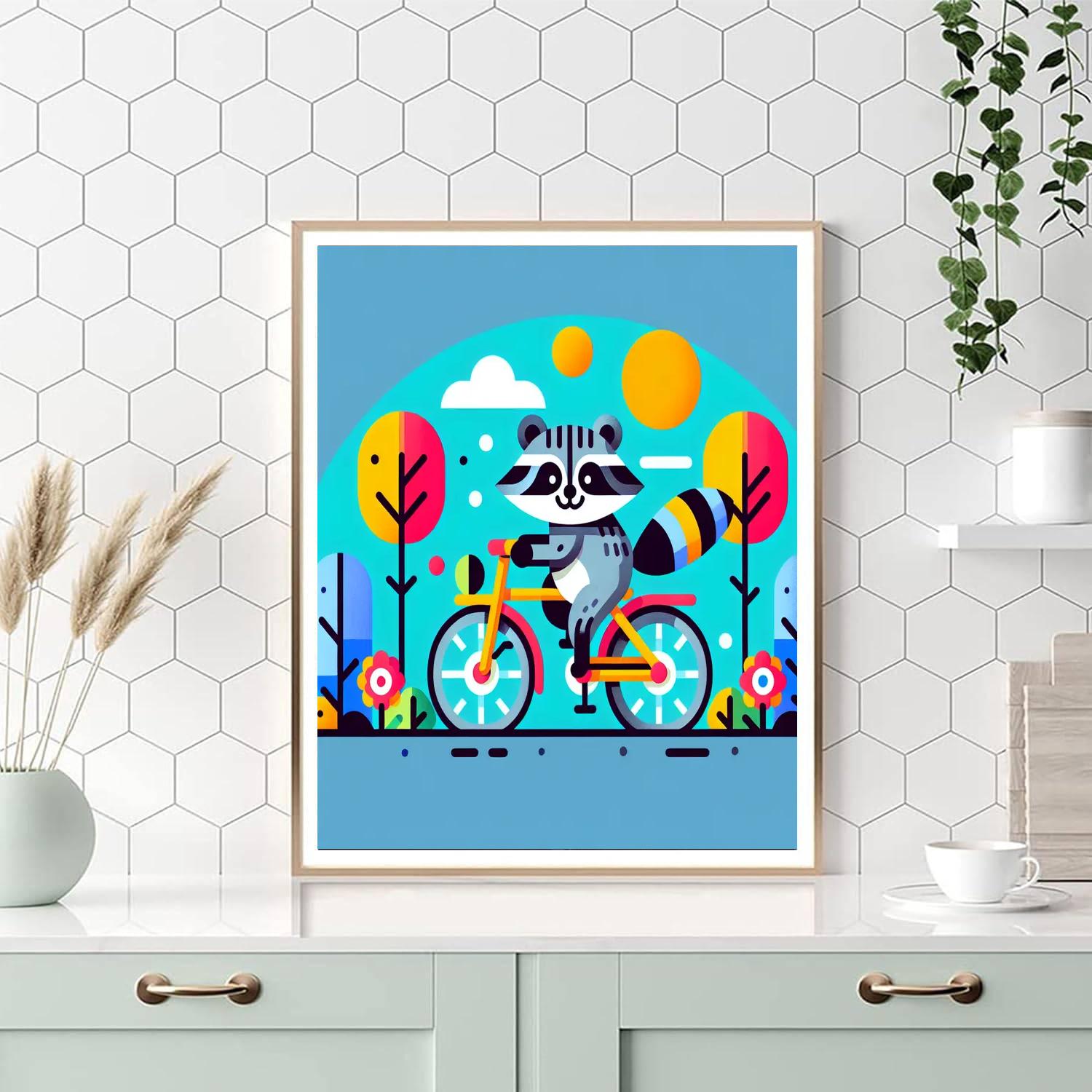 Riding Raccoon Paint By Numbers Art