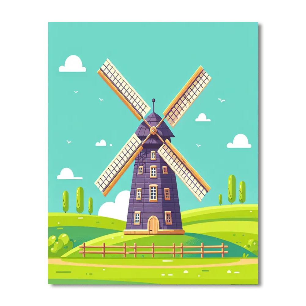 Whistling Windmill Paint By Numbers Art