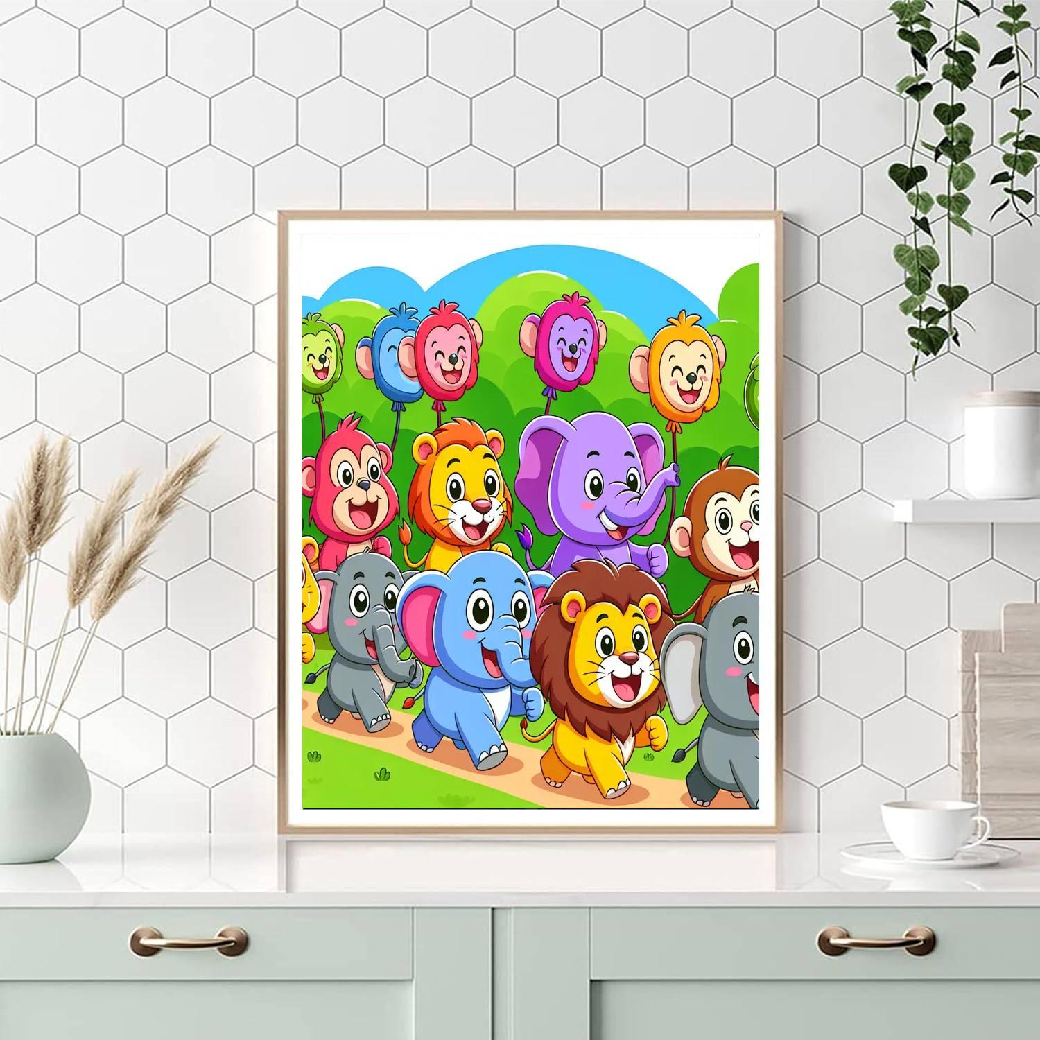 Lively Jungle Parade Paint By Numbers Kits