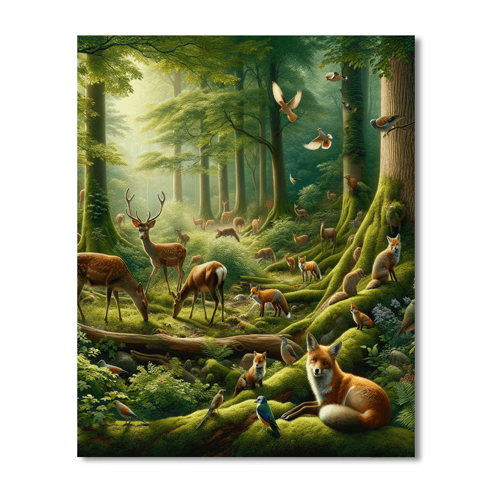 Forest Wildlife Sanctuary Paint By Number