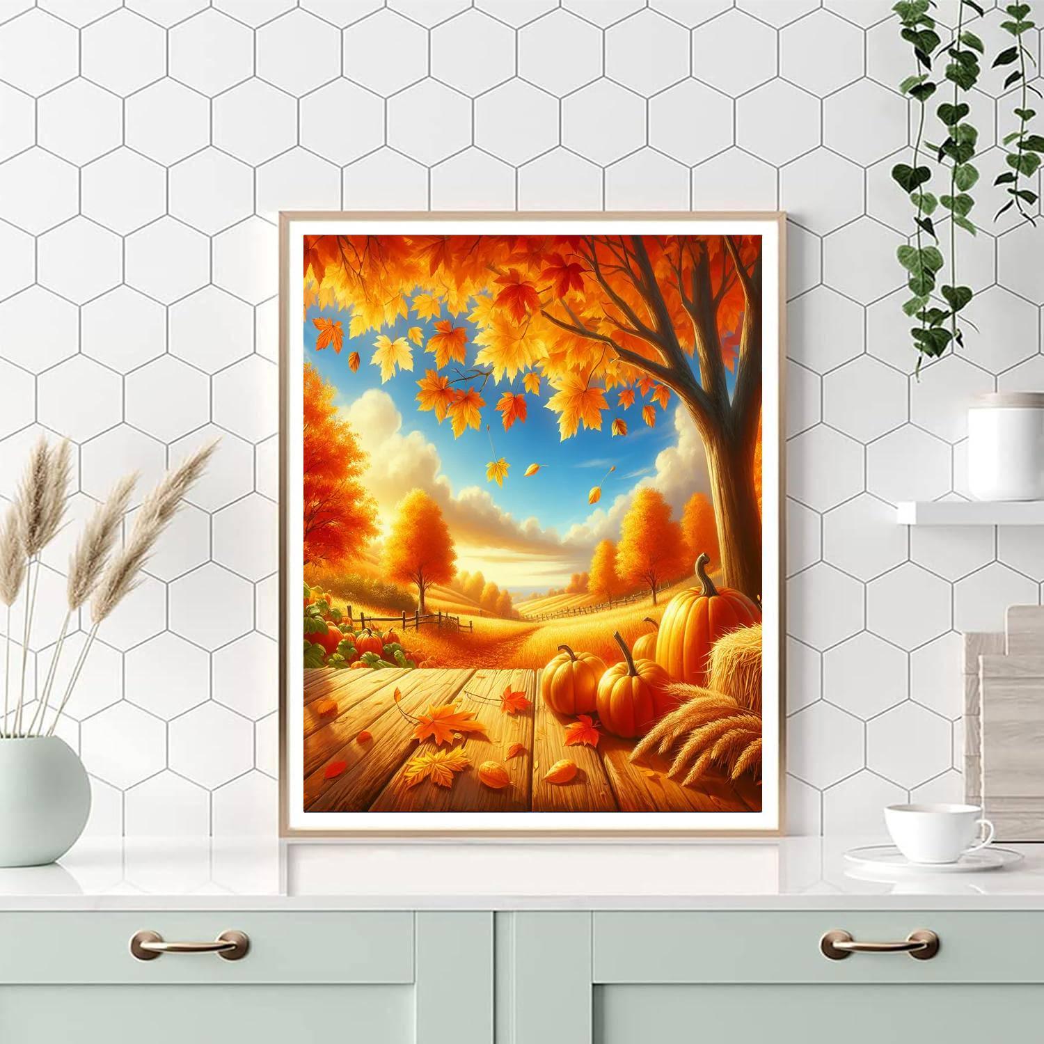 Autumn's Golden Beauty DIY Paint By Numbers