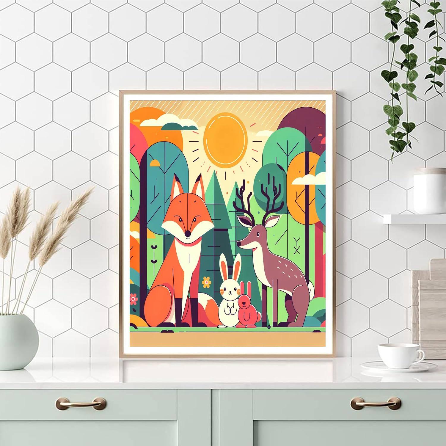 Cheerful Forest Critters Paint By Color