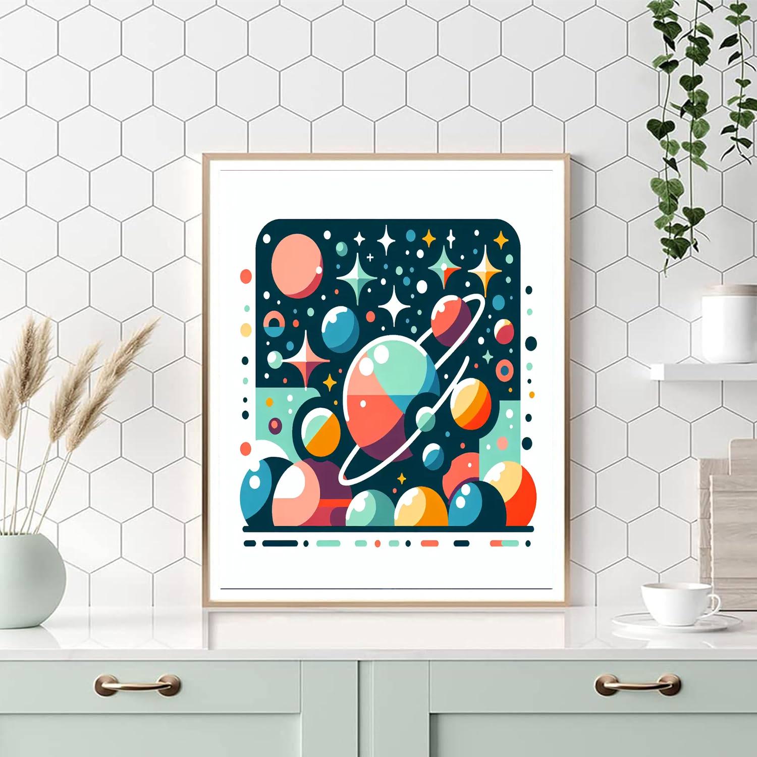 Cosmic Cartoon Cosmos Painting Number Kit
