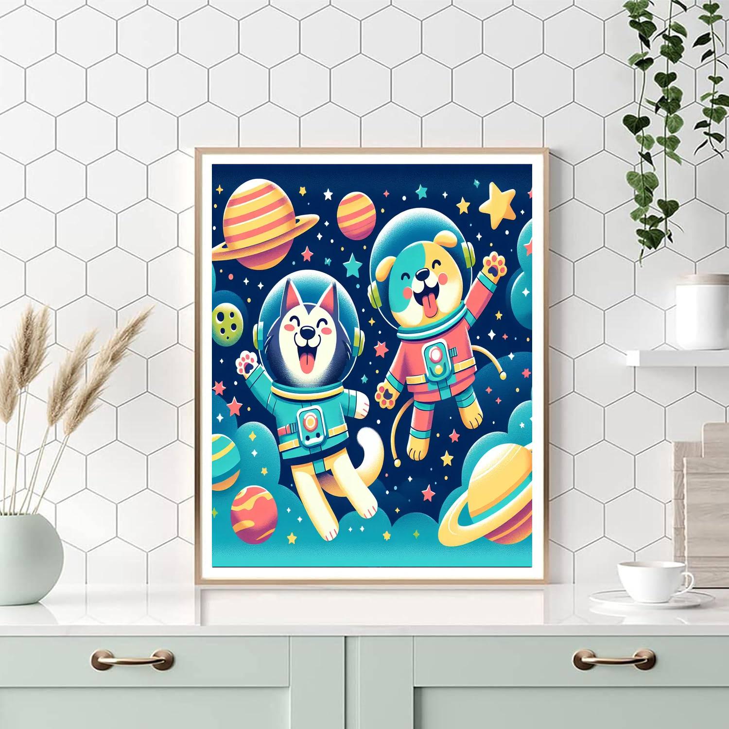 Space Animal Expedition Number Painting