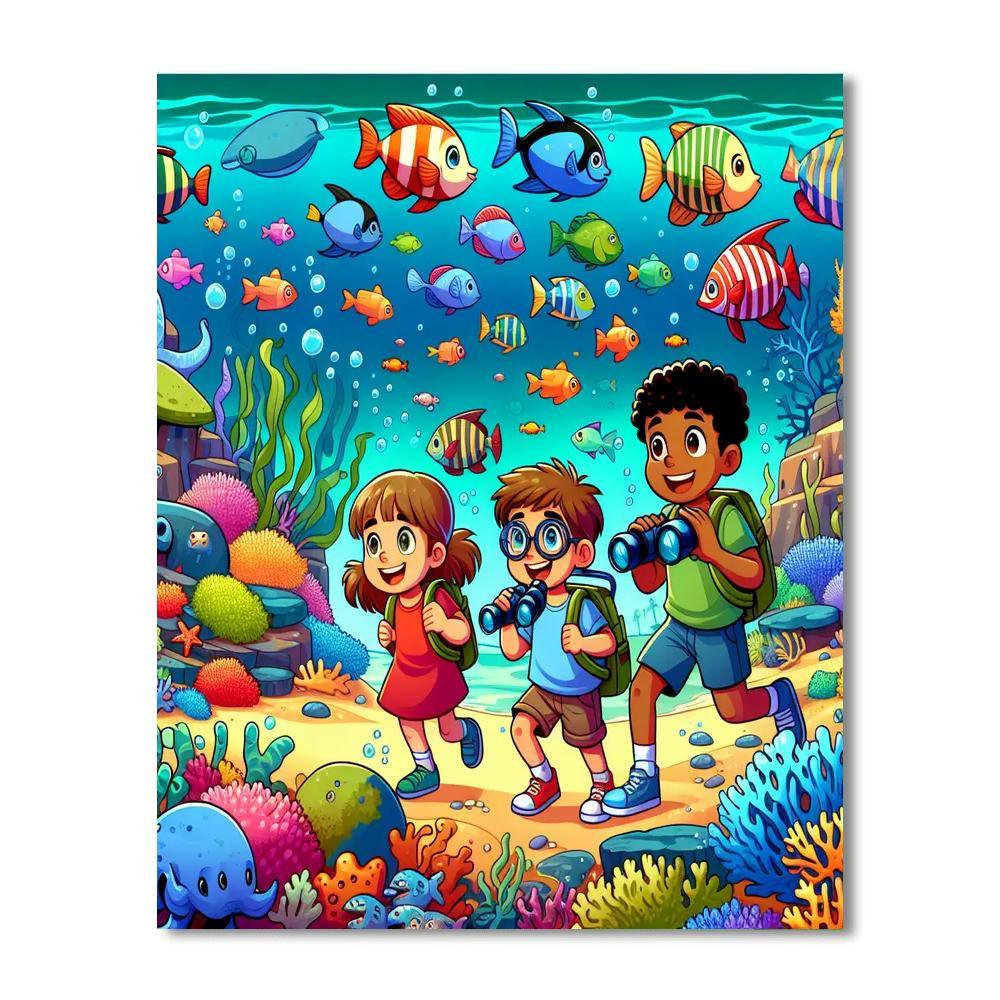 Underwater Adventure World Painting Number Kit