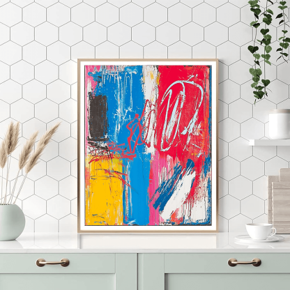 Jean-Michel Basquiat Inspired Vibrant Connections  Painting By Numbers Kit
