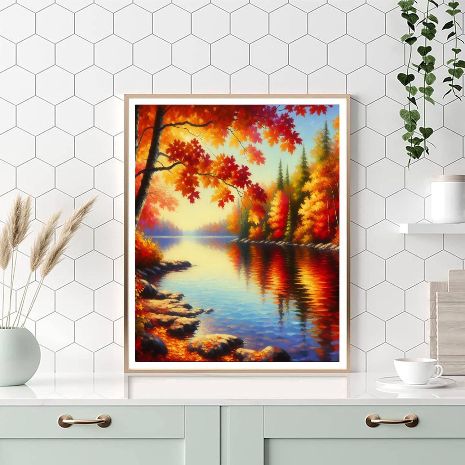 Glistening Autumn Reflections Paint By Numbers