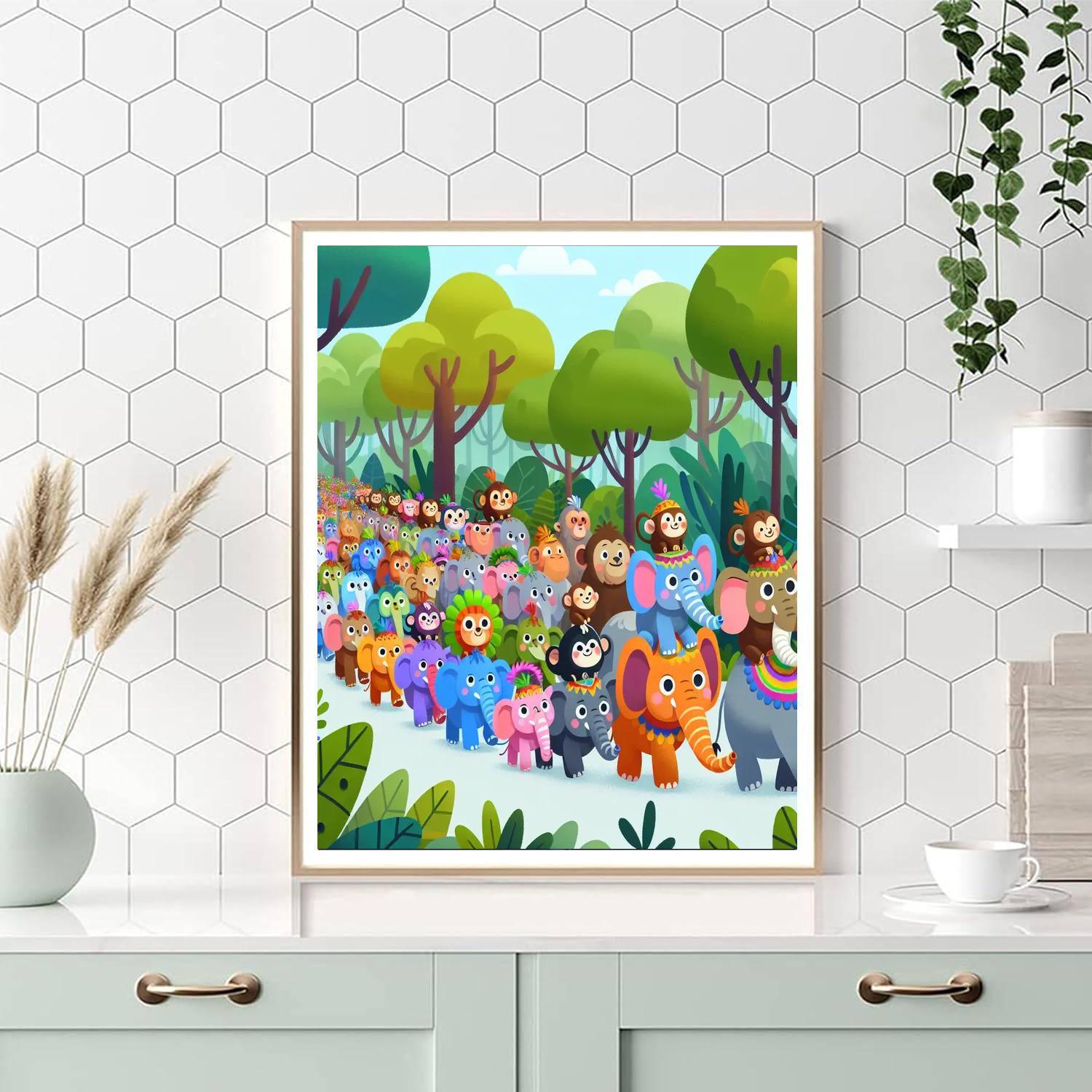 Festive Jungle Parade Numbered Painting Kits