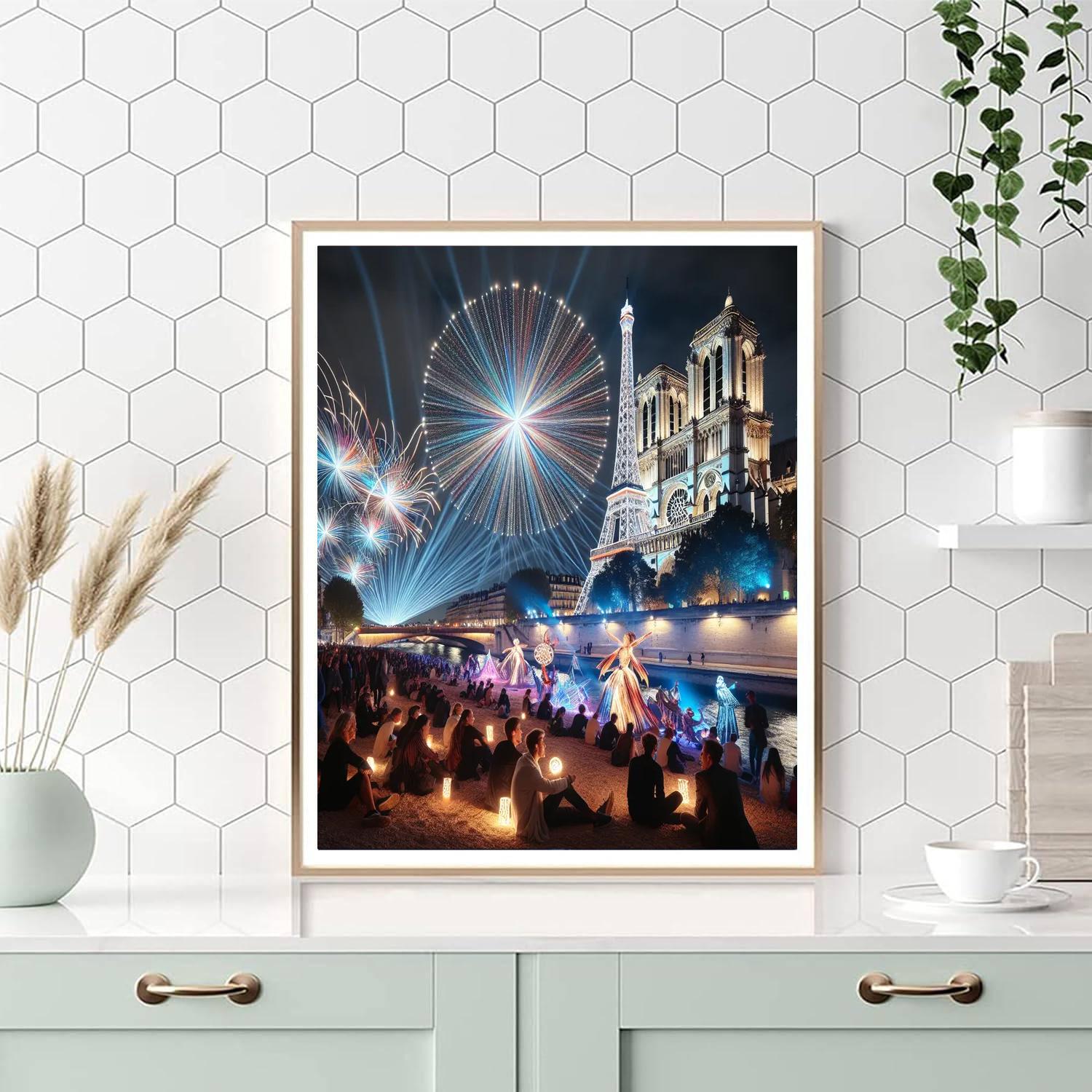 Vivid Lights - Paris, France Number Painting