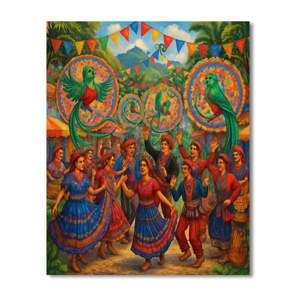 Quetzal Festival - Guatemala DIY Paint By Numbers