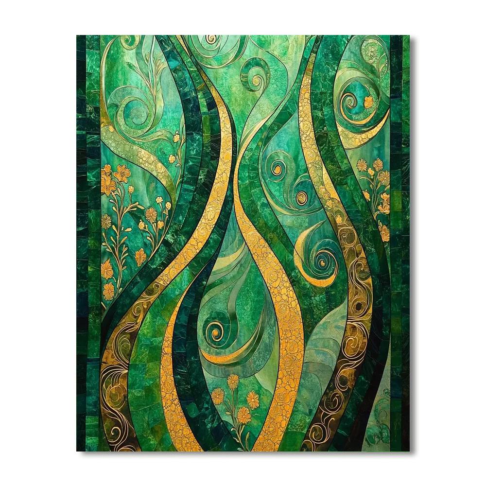Gustav Klimt Inspired Emerald Harmony  Paint By Numbers Kits
