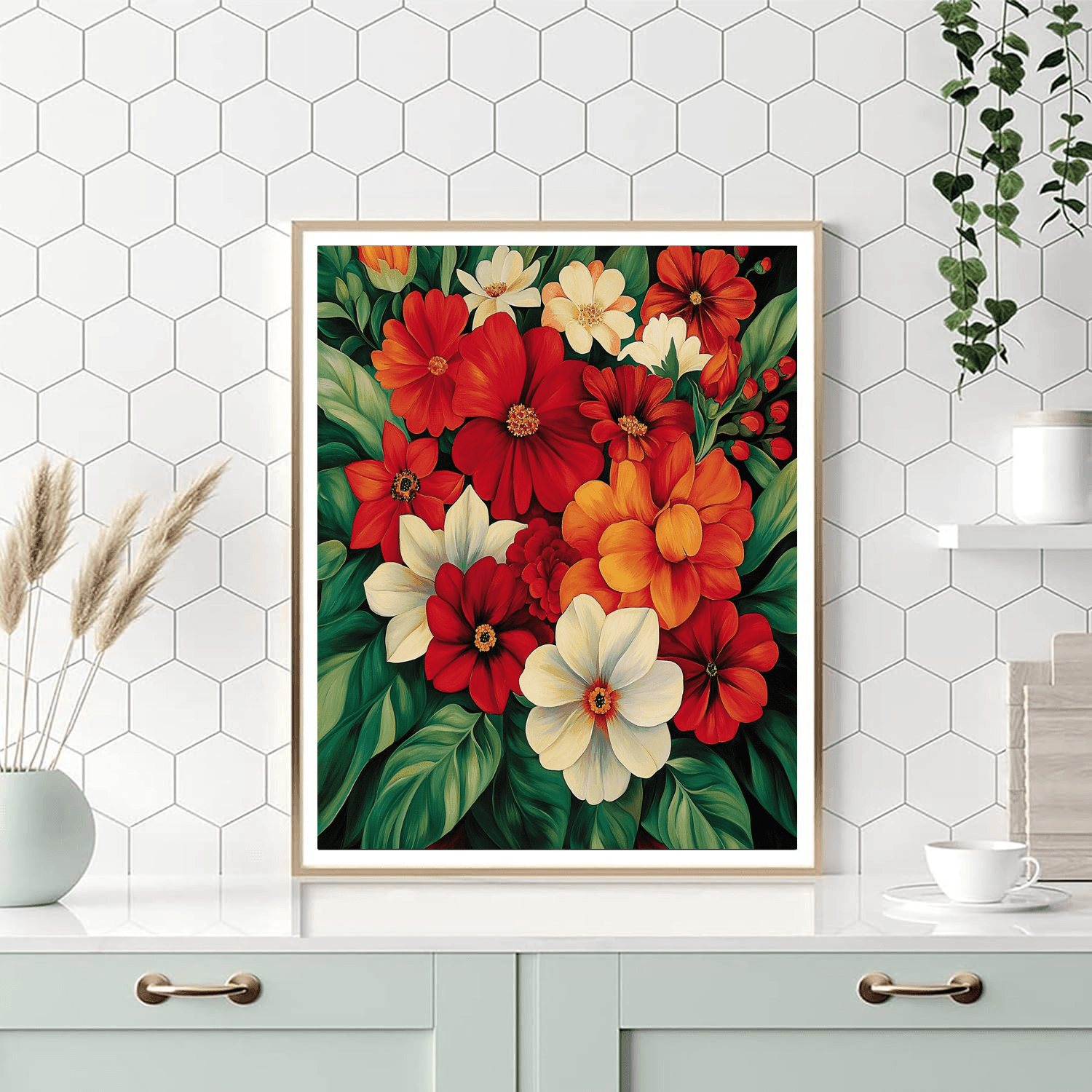 Georgia O'Keeffe Inspired Vibrant Flora  Paint By Numbers Art