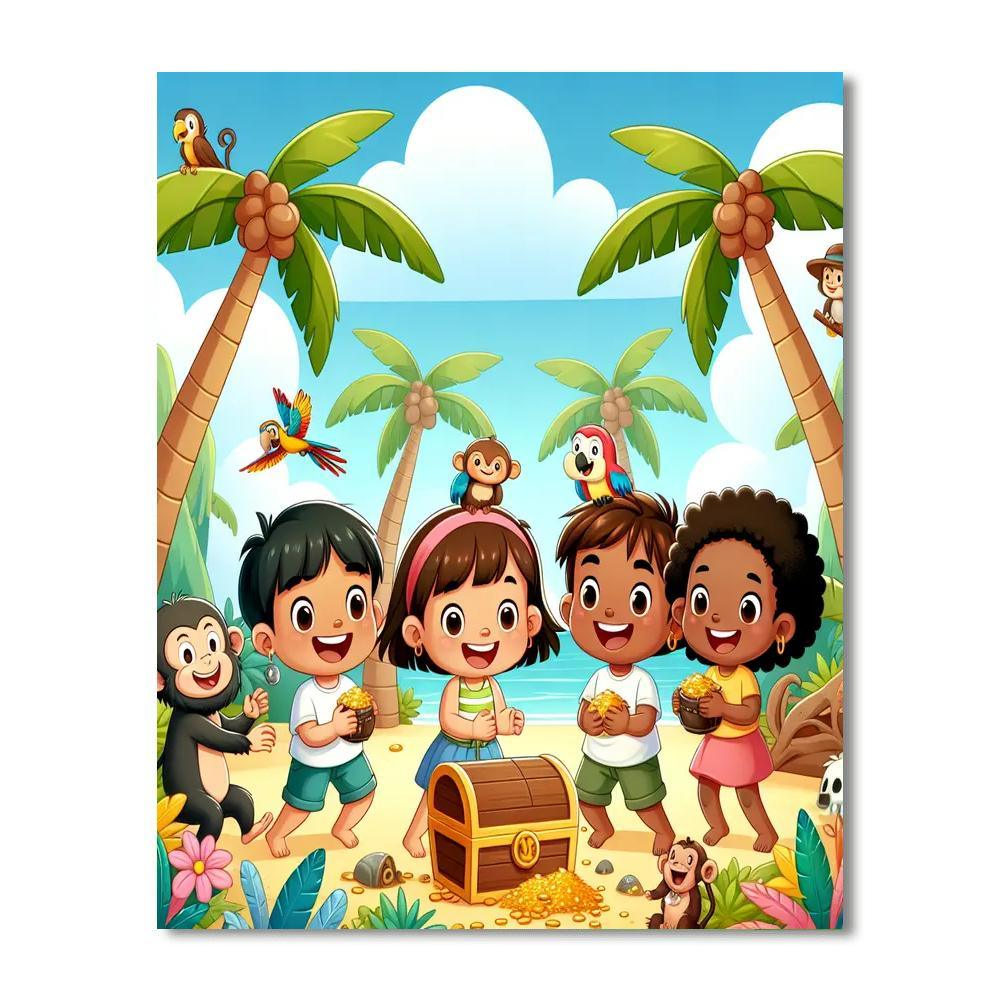 Vibrant Adventure Island Number Painting