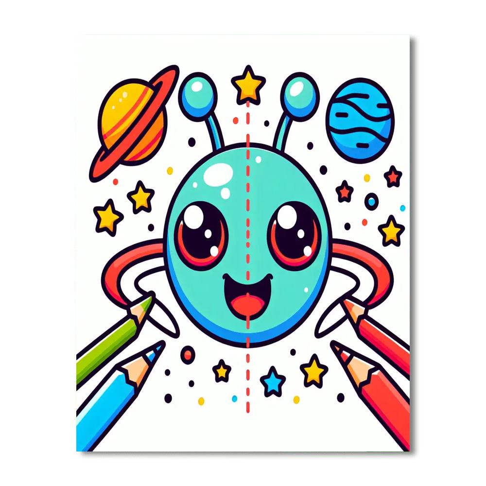 Funny Alien Encounter Numbered Painting Kits