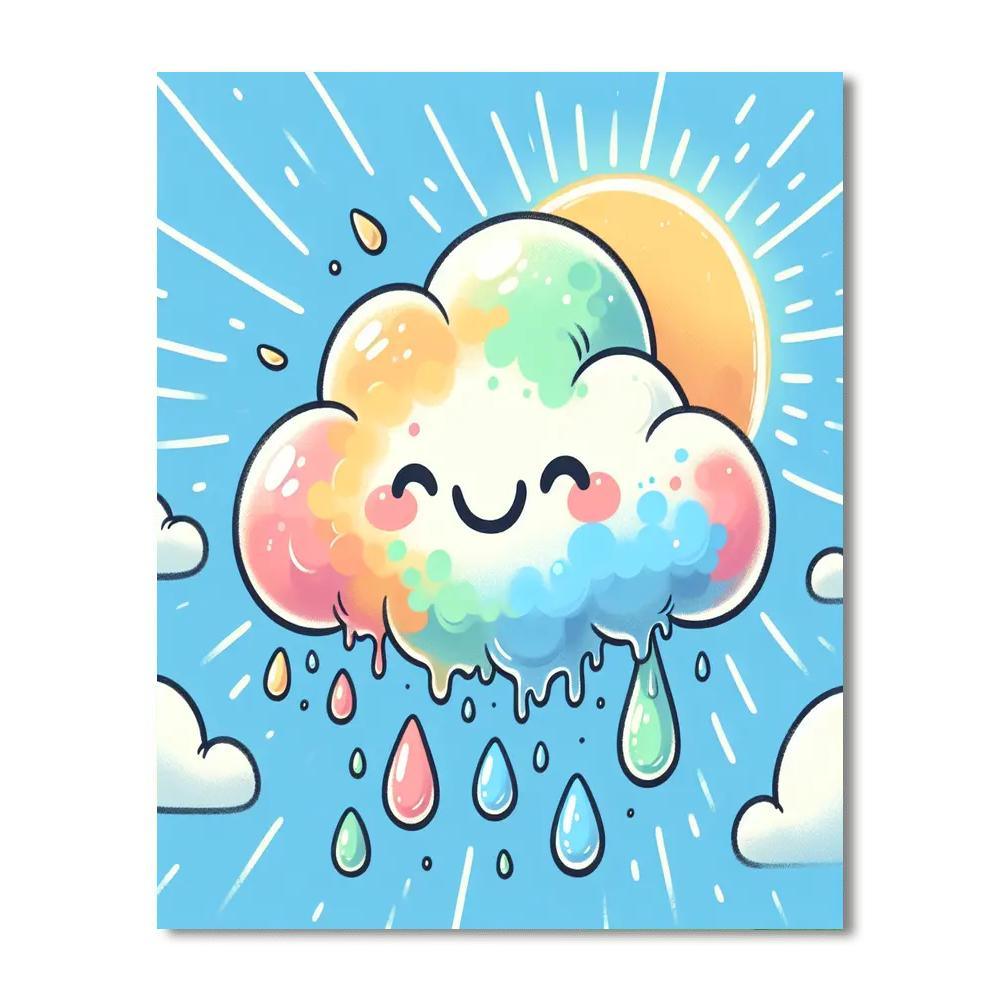 Playful Cloud Painting By Numbers Kit