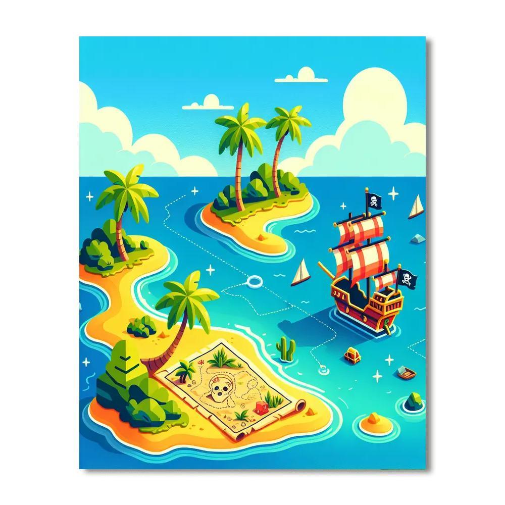 Secret Pirate Treasure Paint By Numbers Art