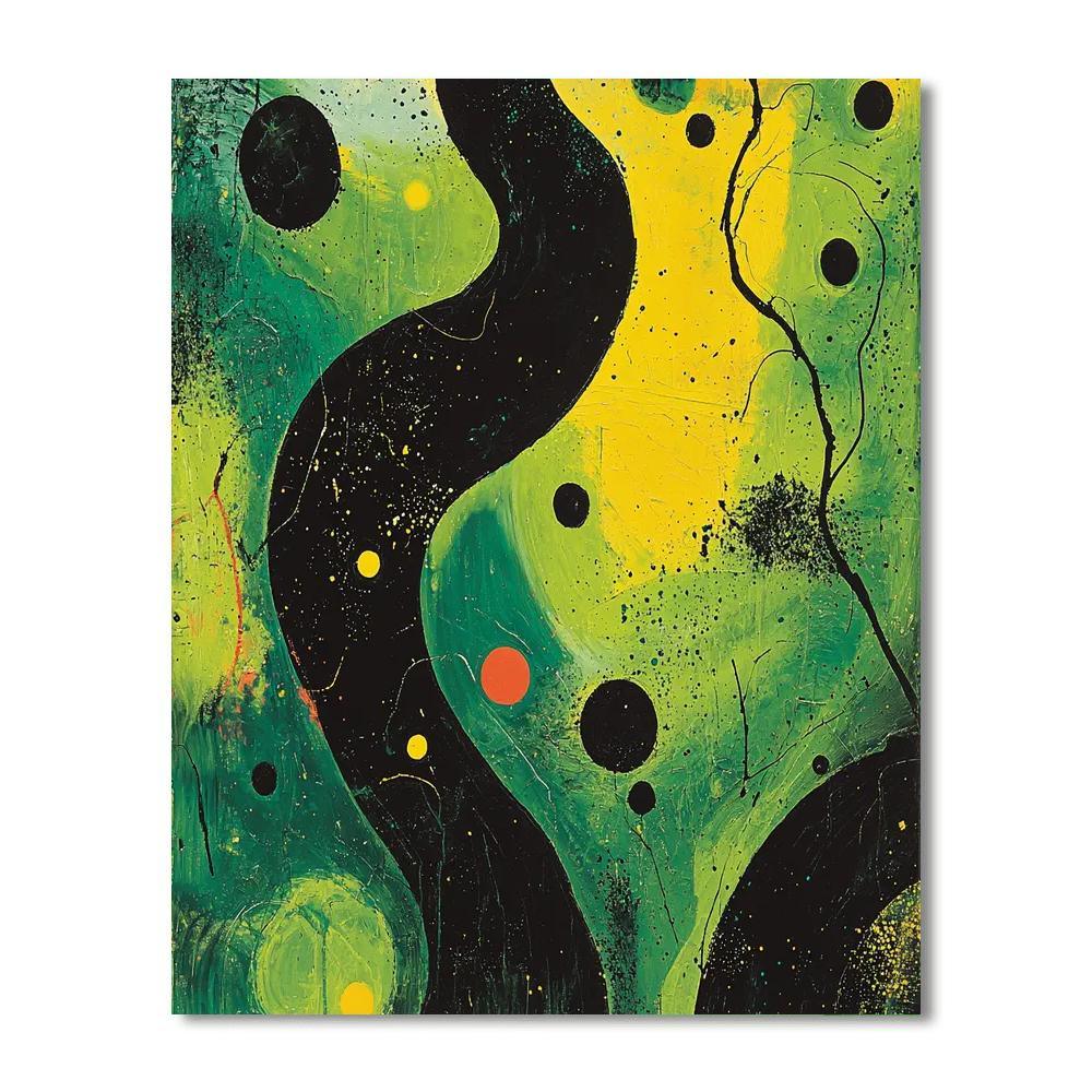 Joan Miró Inspired Enchanted Nature  Number Painting