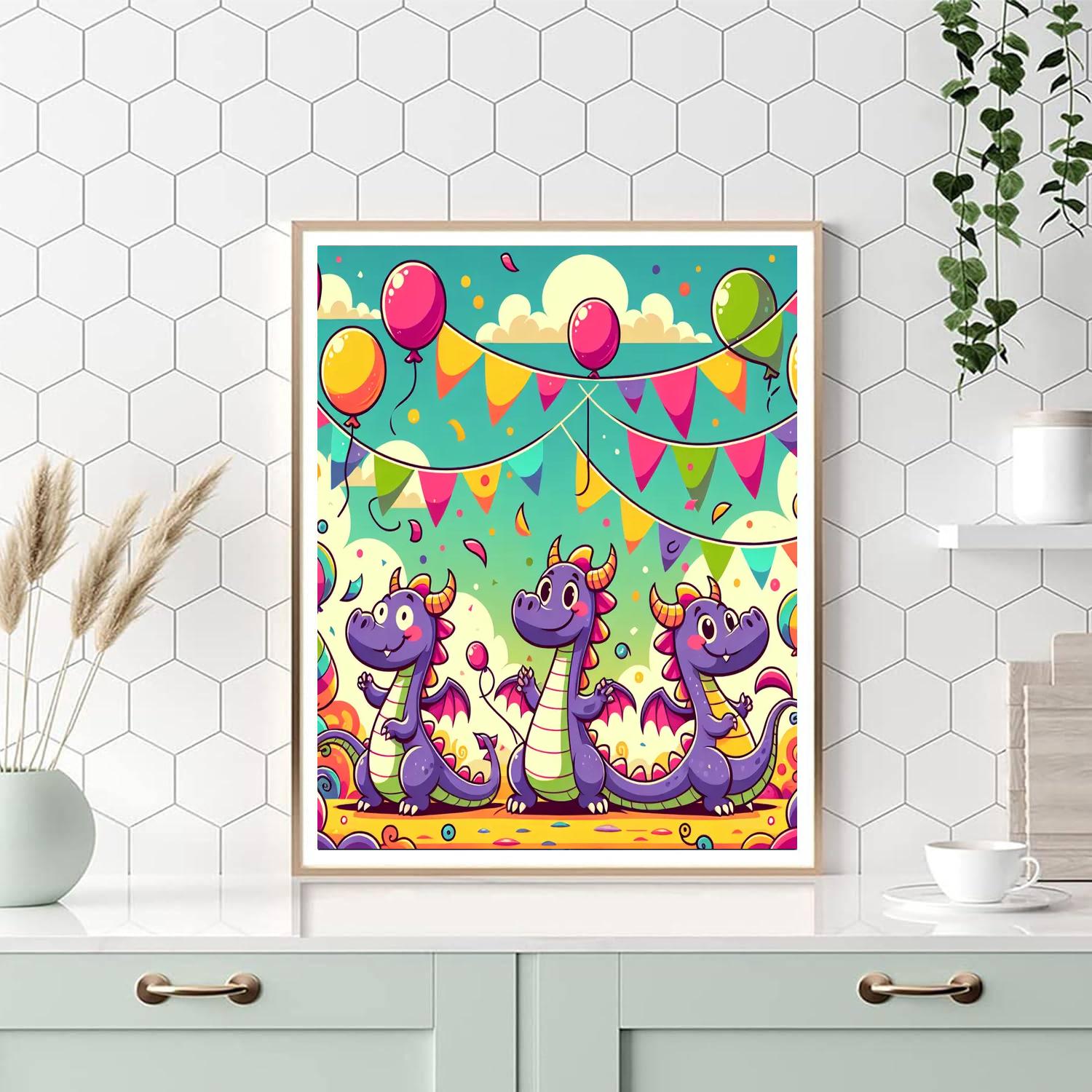 Magical Dragon Festival Painting Number Kit