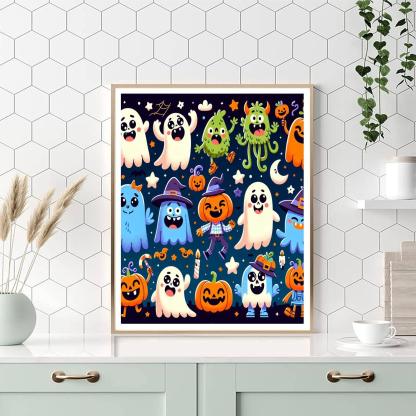 Silly Halloween Celebration Number Painting