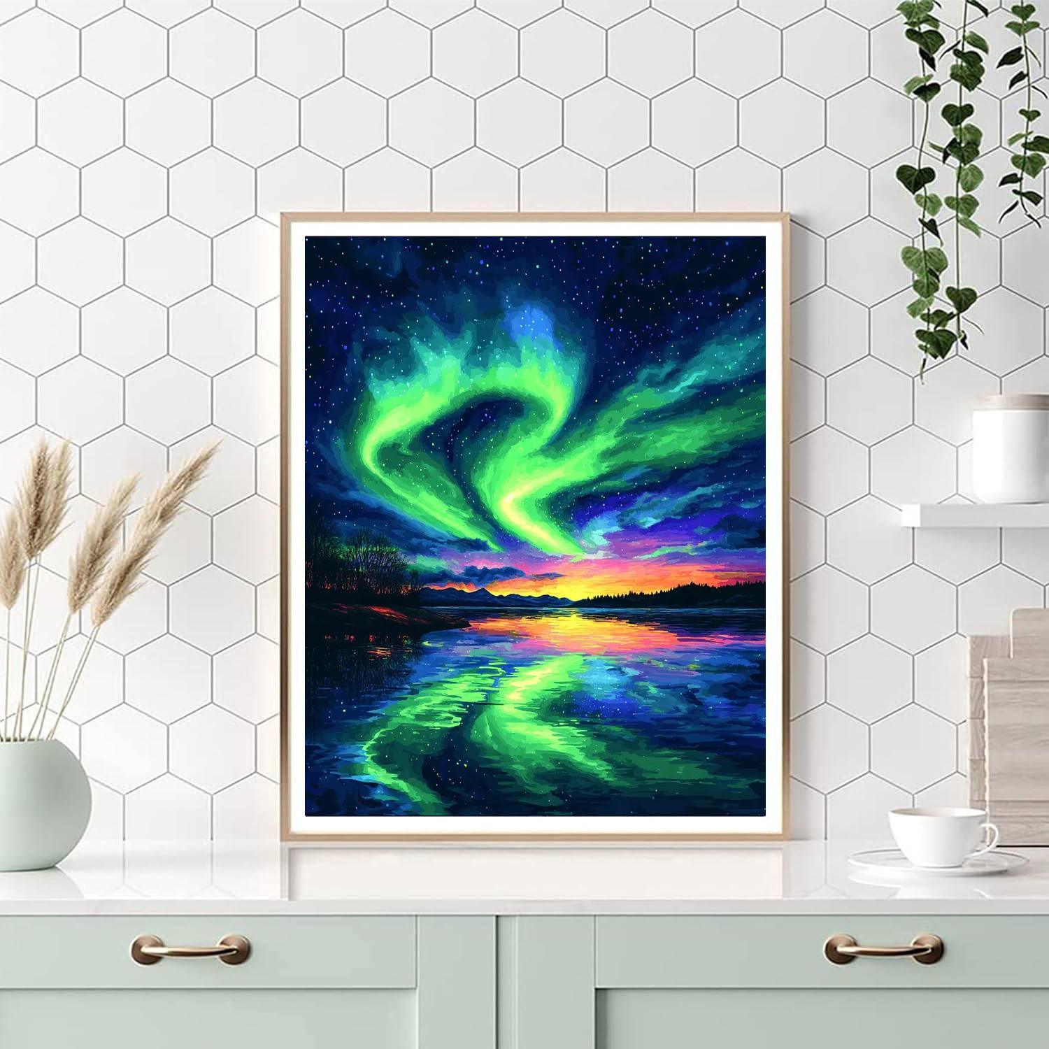 Georges Seurat Inspired Aurora Borealis Elegance  Paint By Numbers