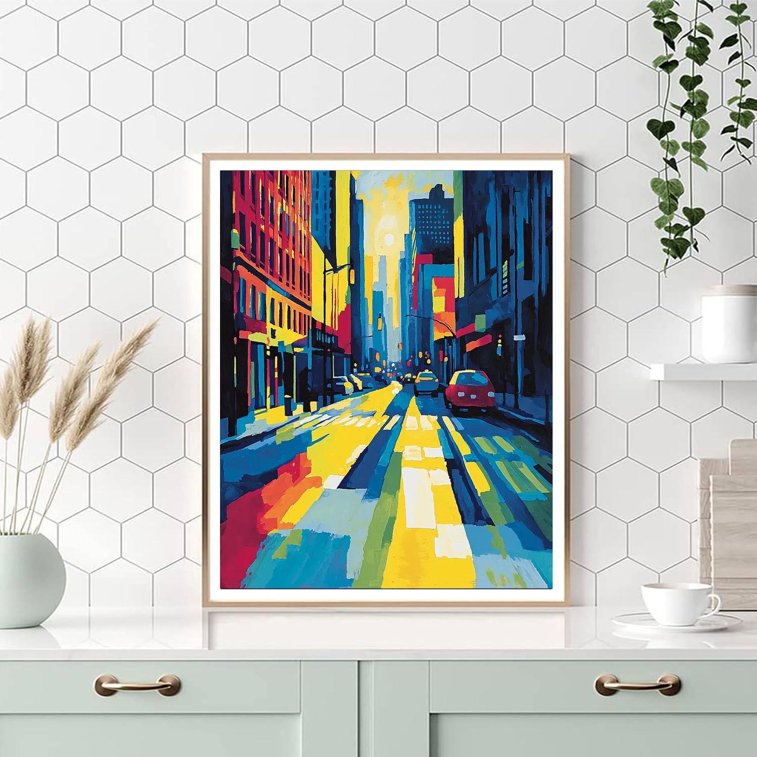 Edward Hopper Inspired Urban Whirl  Paint By Number