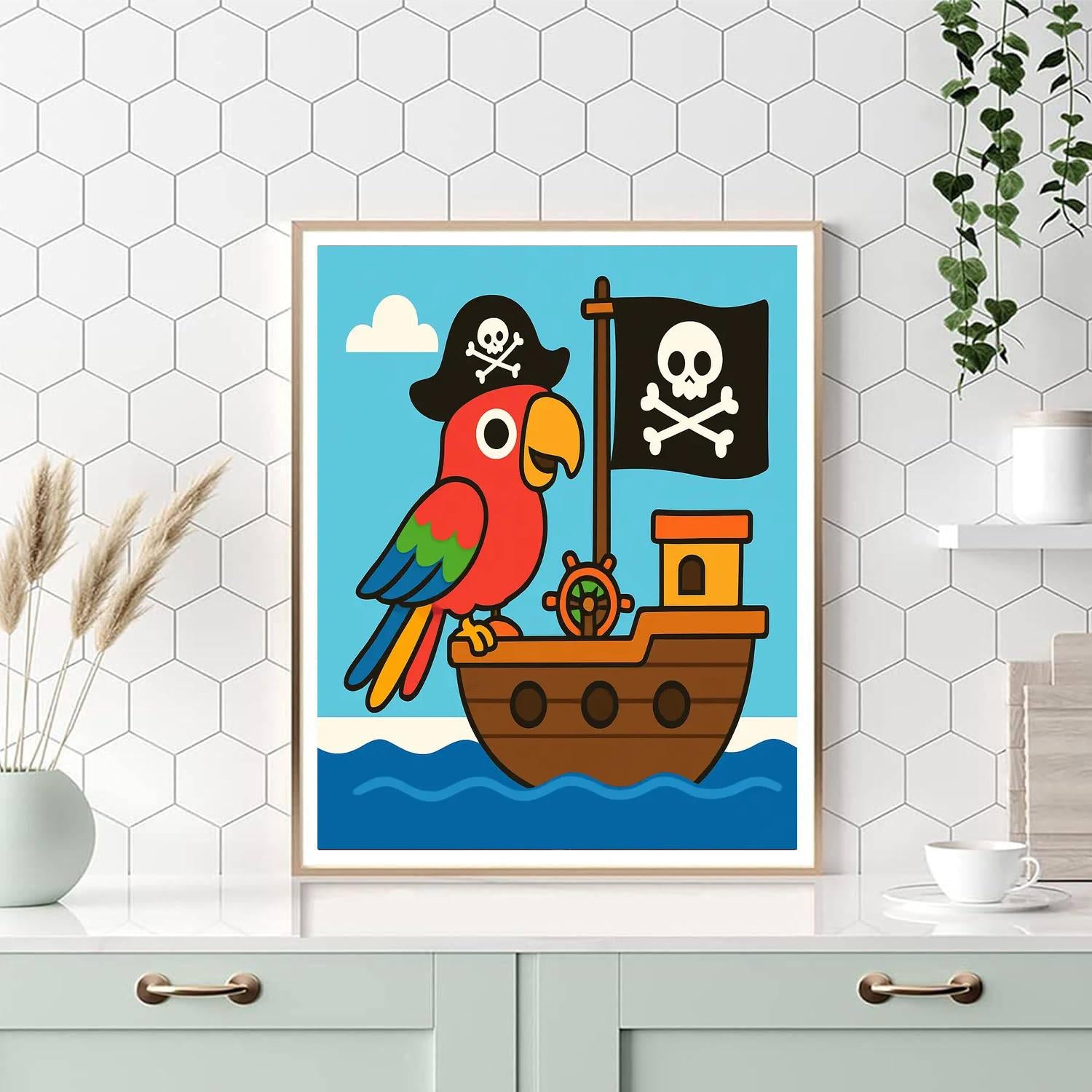 Adventurous Parrot Pirate DIY Paint By Numbers