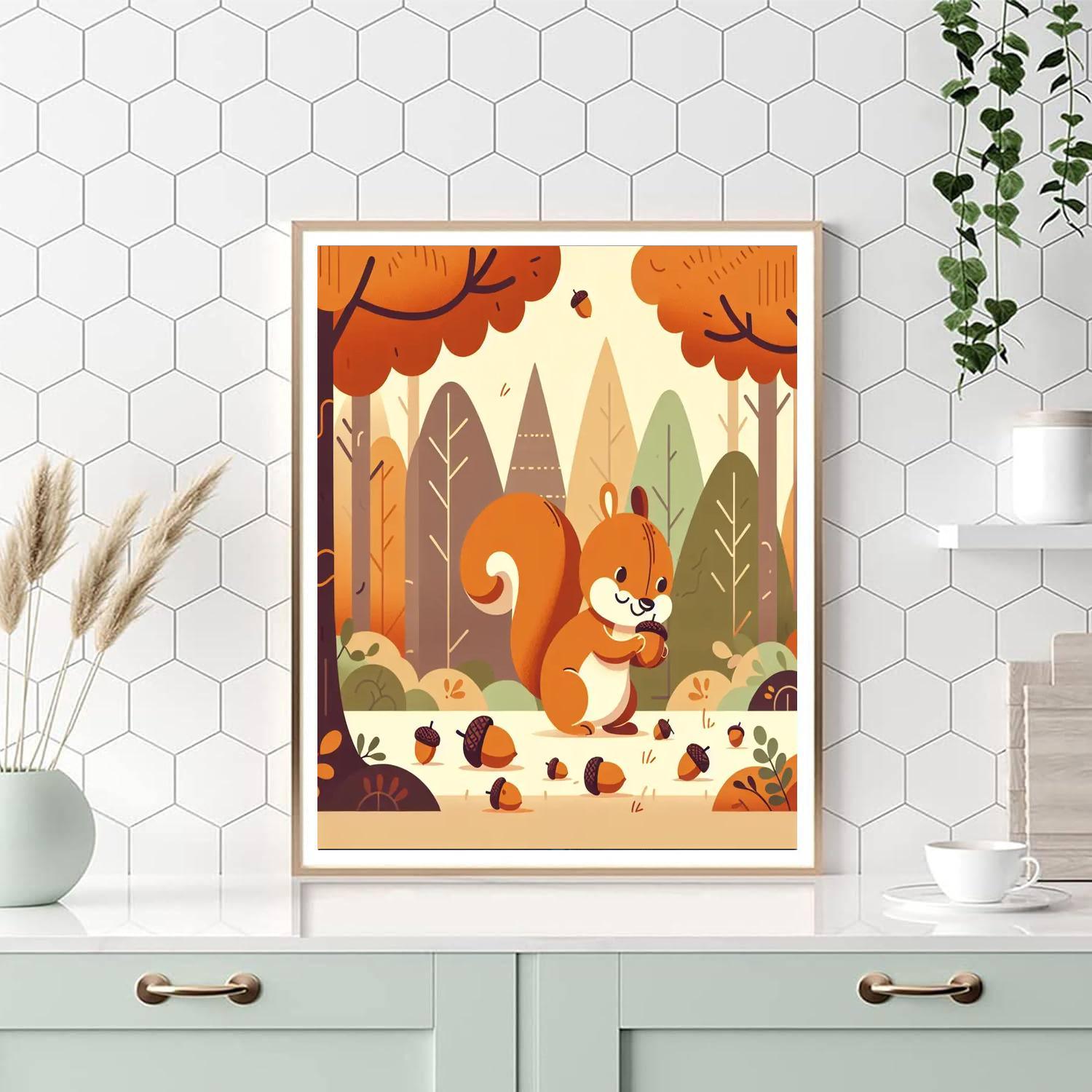 Mischievous Squirrel Antics Painting By Numbers Kit