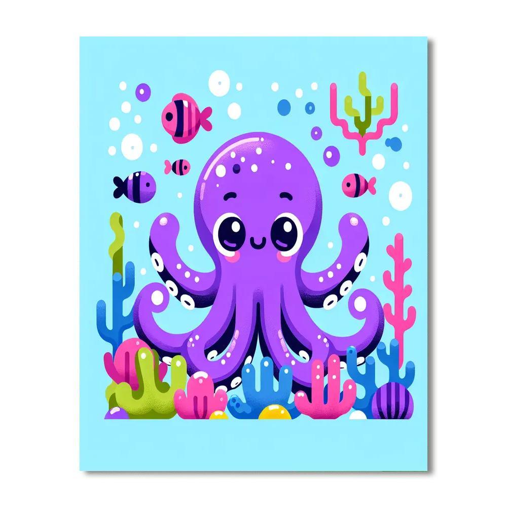 Underwater Adventure With Silly Octopus Paint By Numbers Art