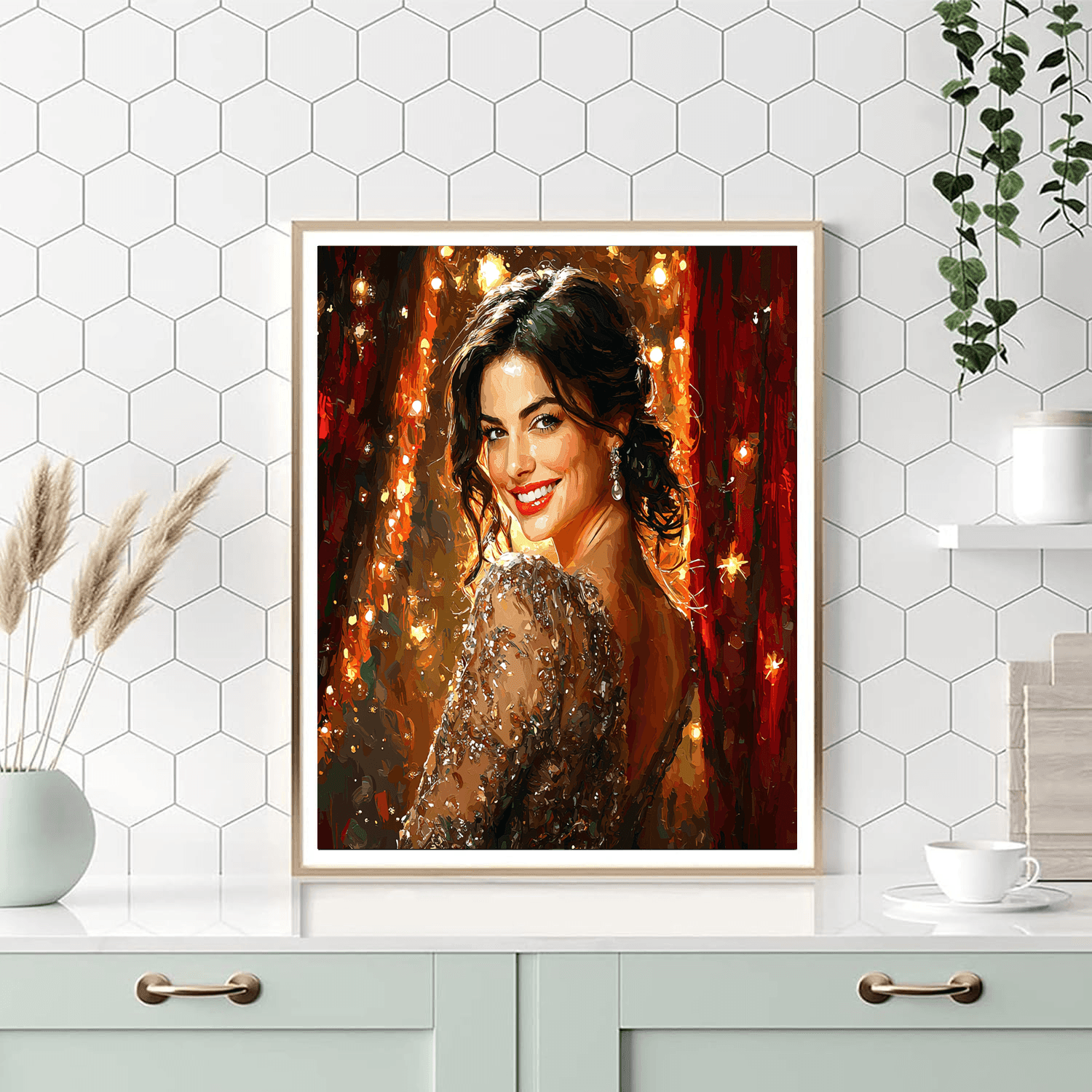 Anne Hathaway: Balancing Dreams On Silver Wings Paint By Color