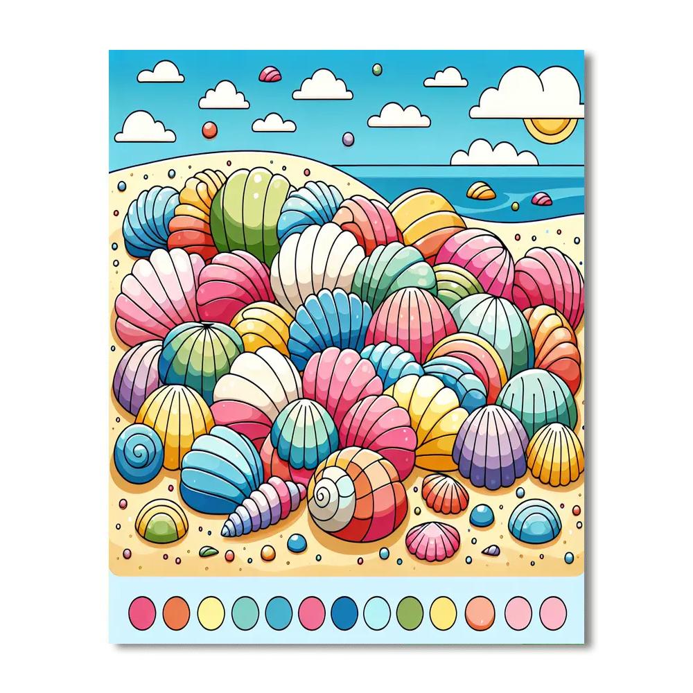Shimmering Seashells Paint By Numbers Art