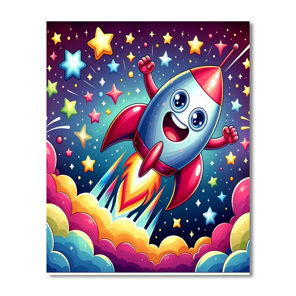 Excited Rocket DIY Paint By Numbers