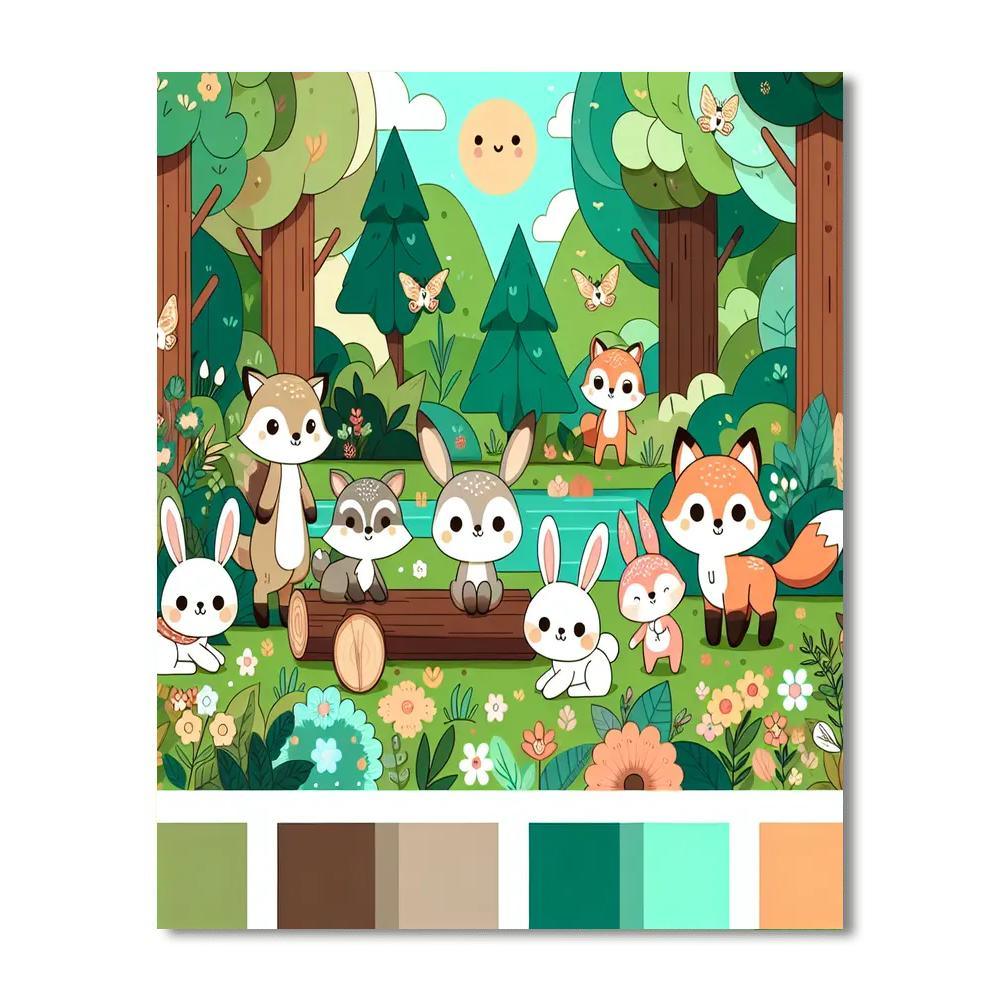 Joyful Forest Critters Numbered Painting Kits