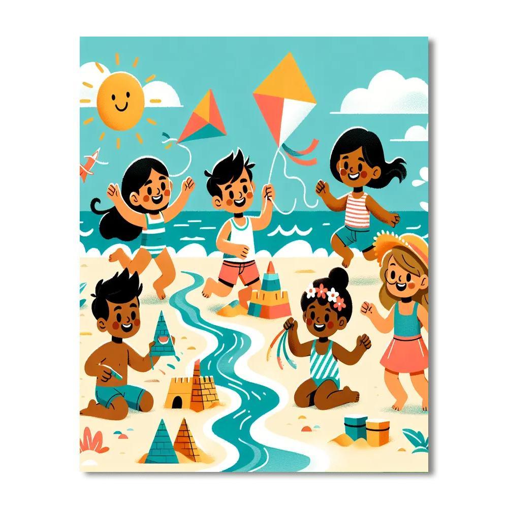 Joyful Beach Fun Paint By Number
