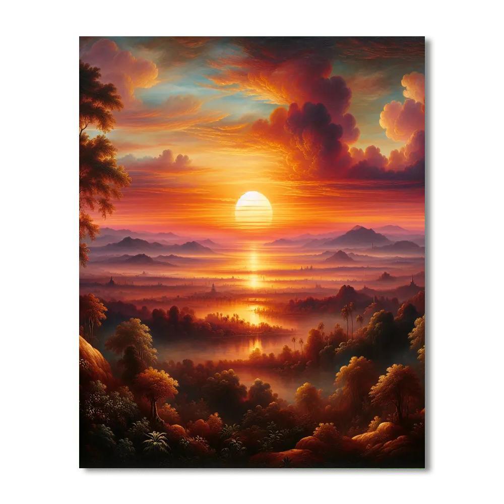 Eternal Sunset Glow Number Painting