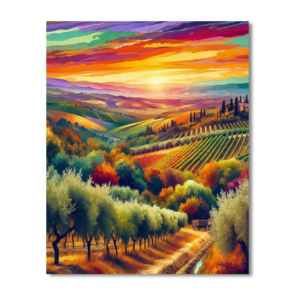 Vintage Italian Countryside Painting By Numbers Kit