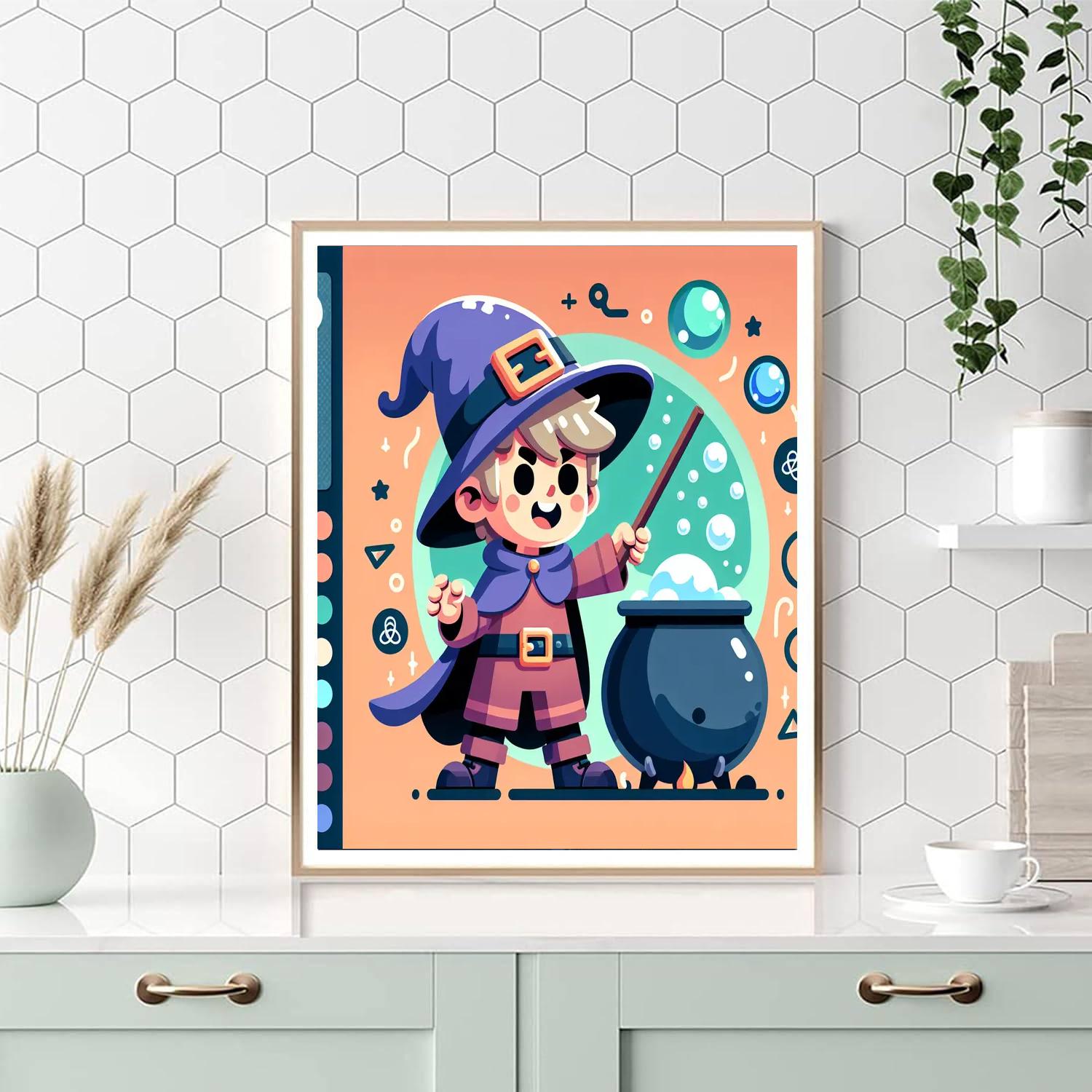 Mischievous Wizard’s Cauldron Paint By Numbers Kits