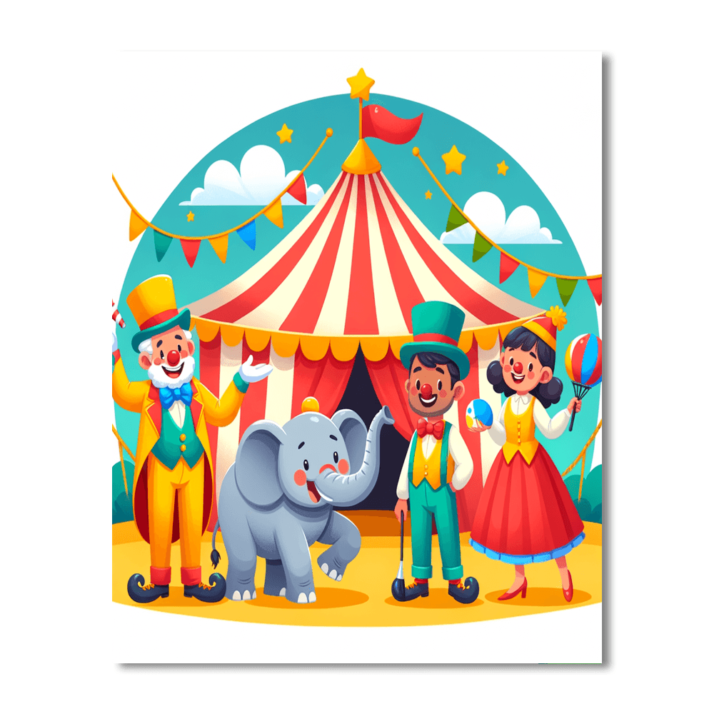 Cheery Circus Fun DIY Paint By Numbers