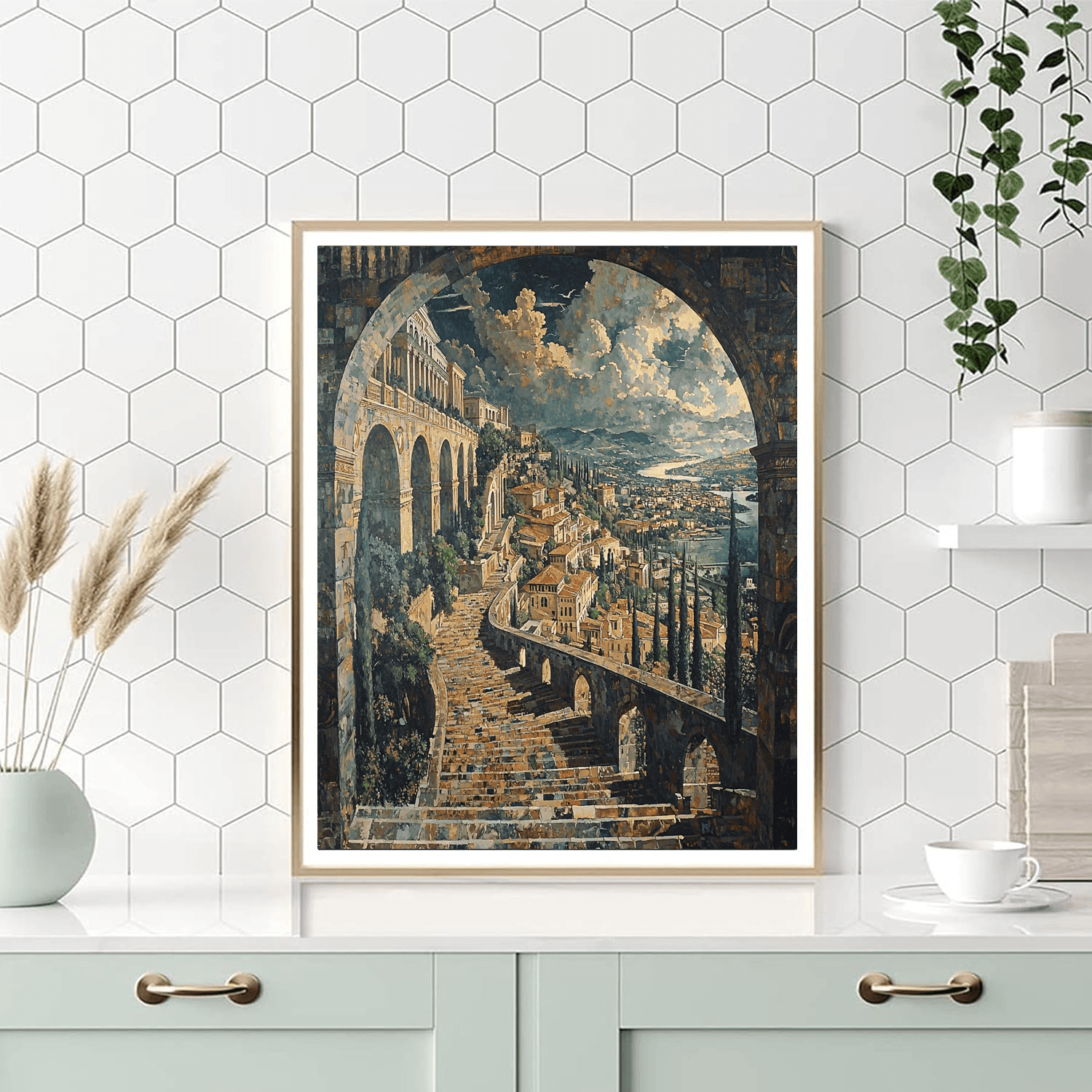 Michelangelo Inspired Michelangelo's Urban Renewal  Paint By Numbers Art