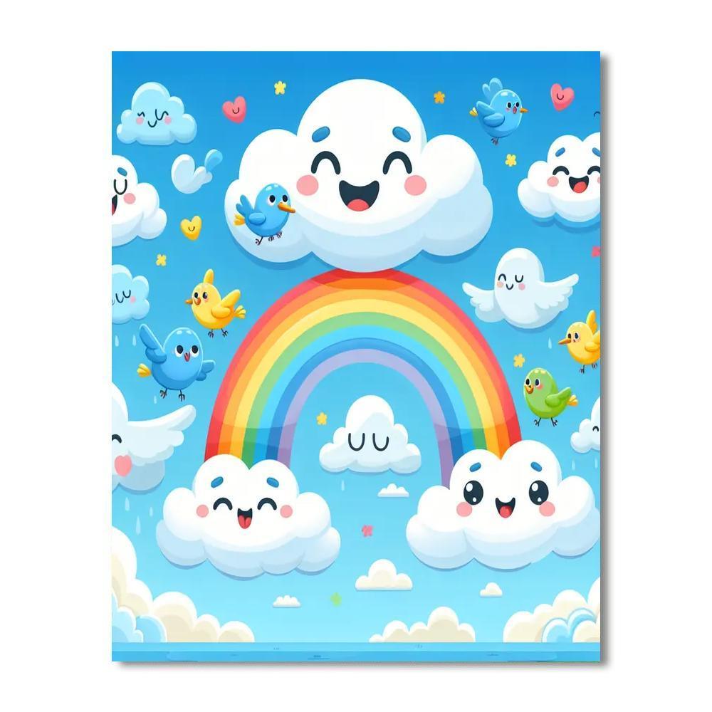 Magical Cloud Adventure Paint By Numbers Art