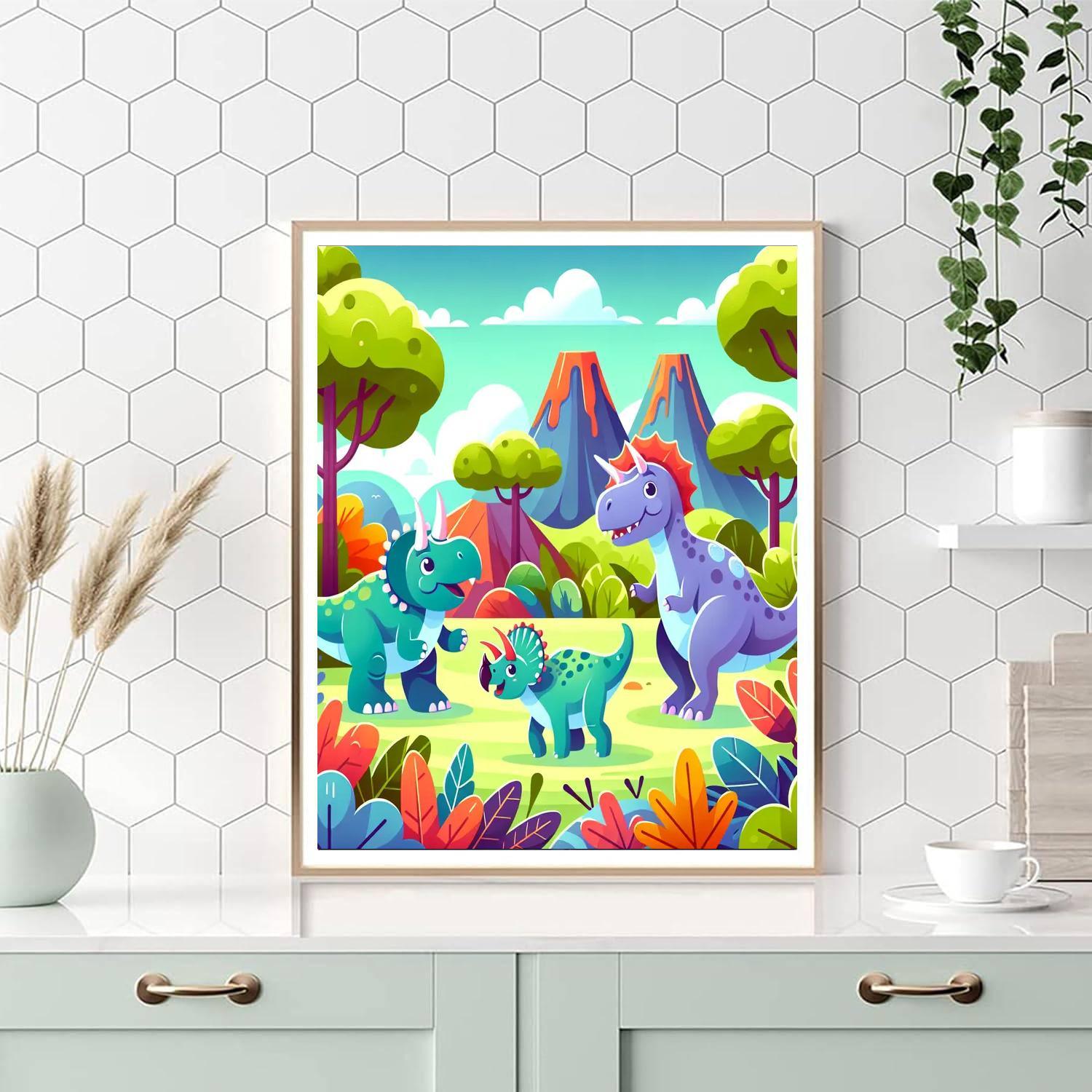 Delightful Dino Friends Numbered Painting Kits