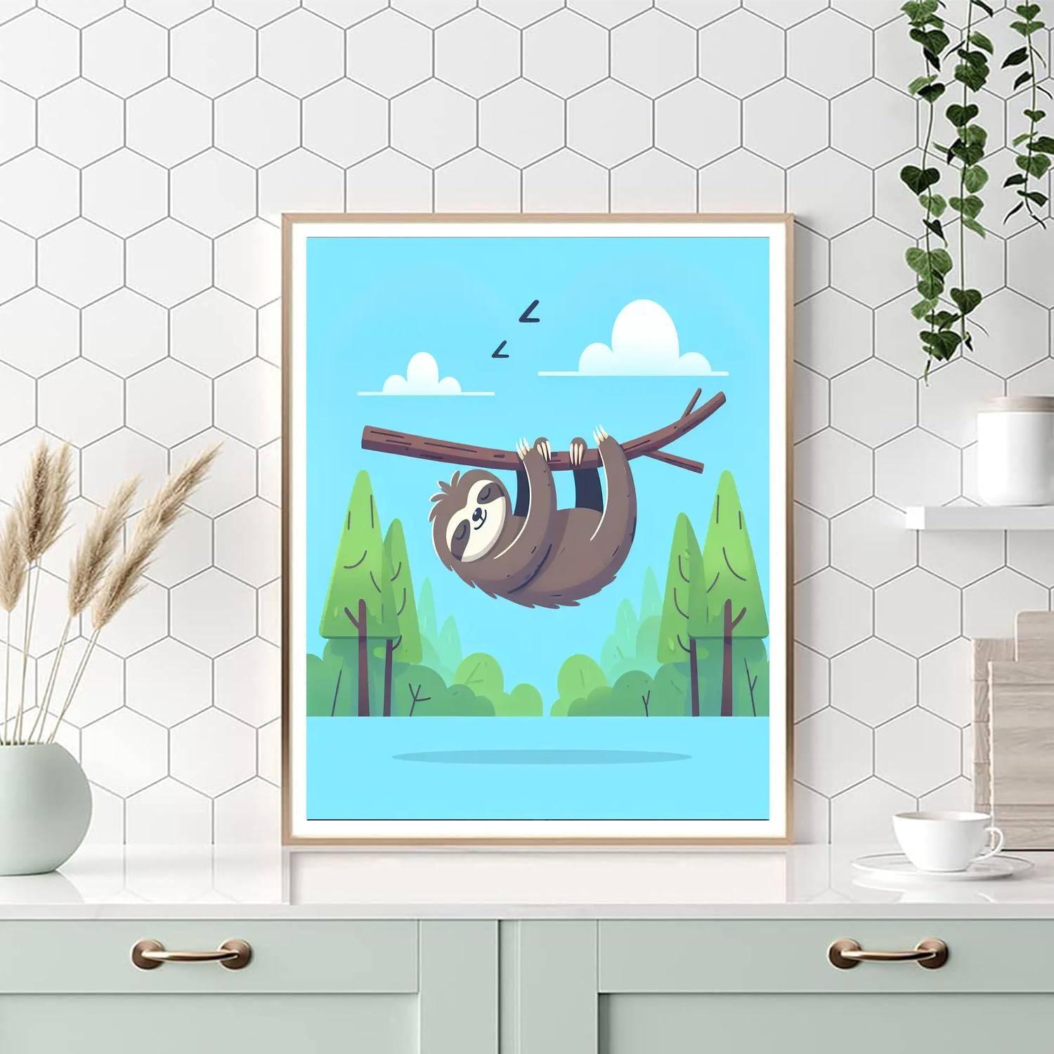 Snoozy Sloth Numbered Painting Kits