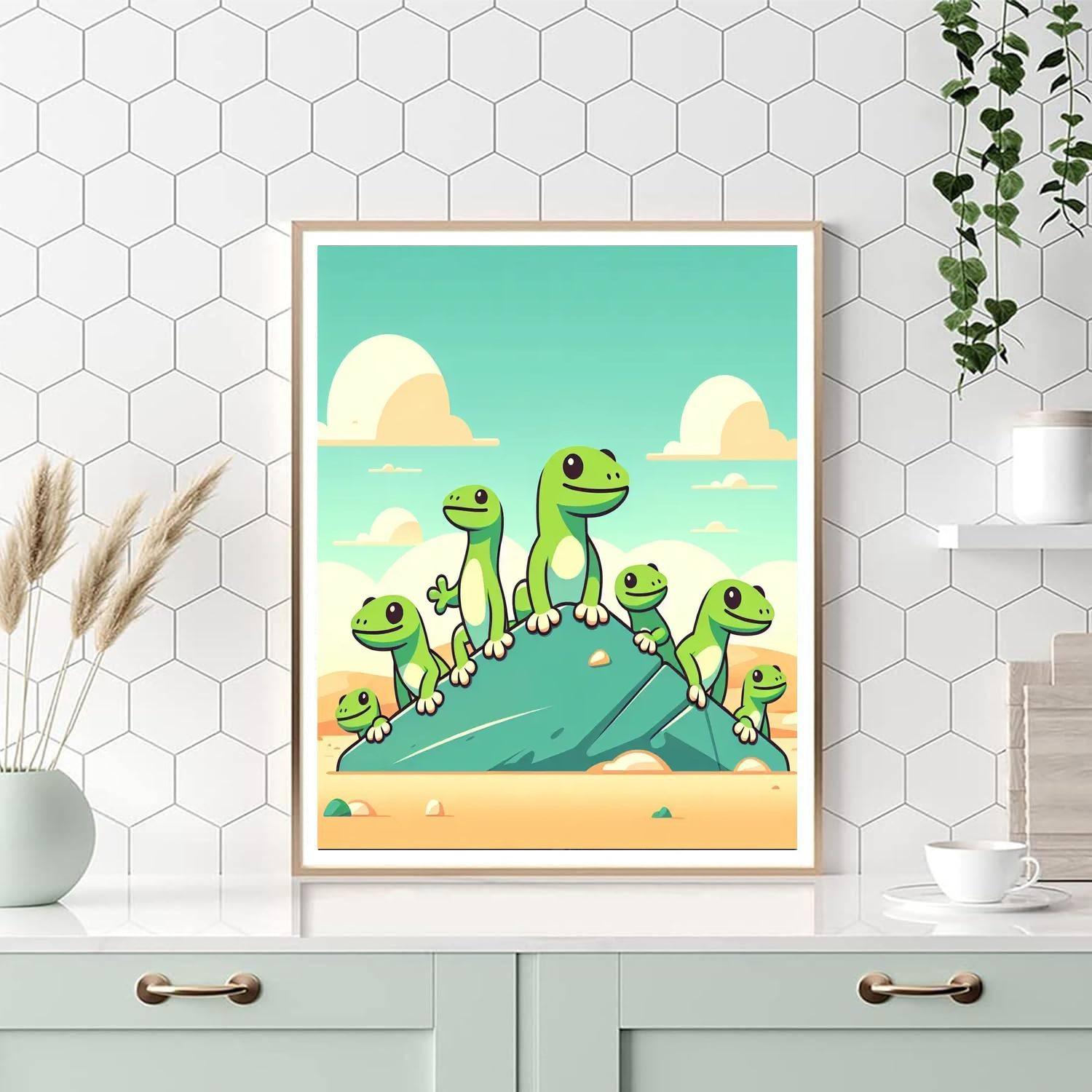 Giggling Gecko Gathering Number Painting