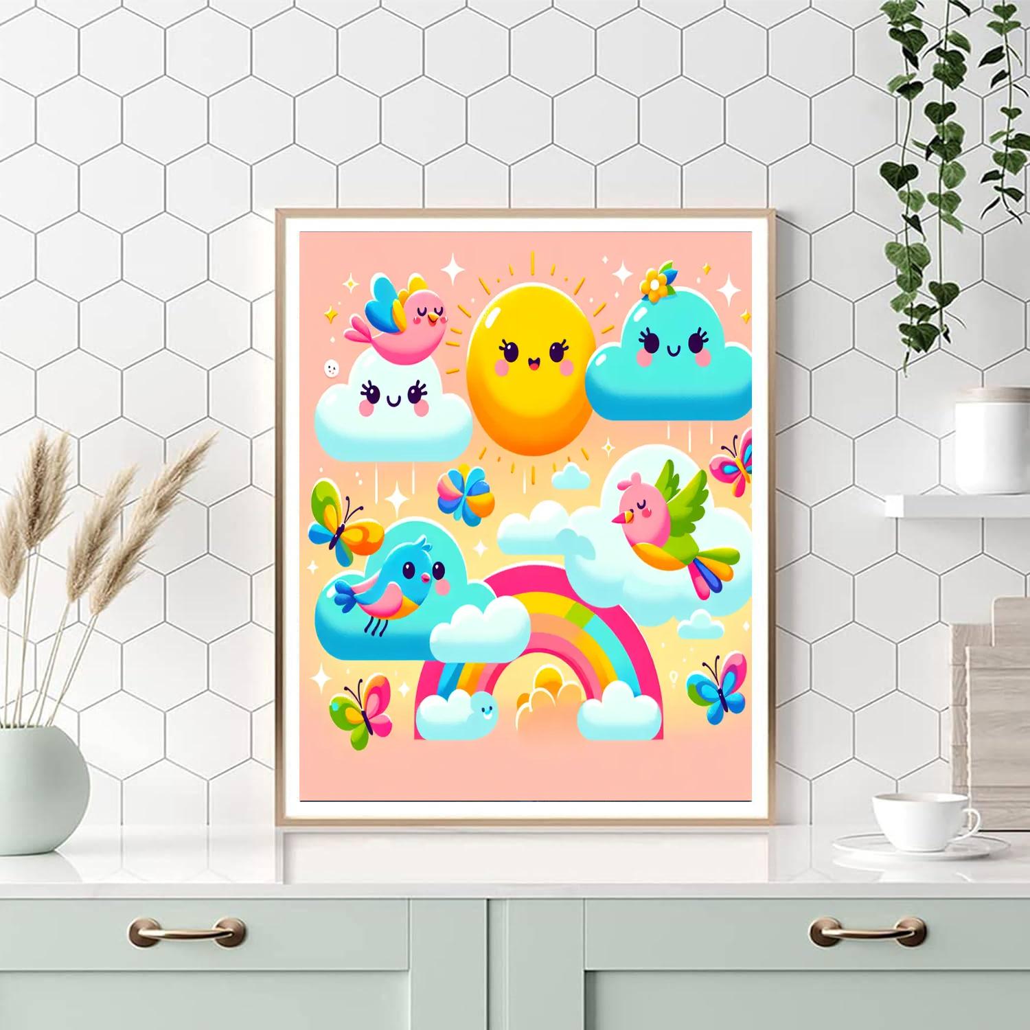 Cute Creatures In The Sky Paint By Numbers Art