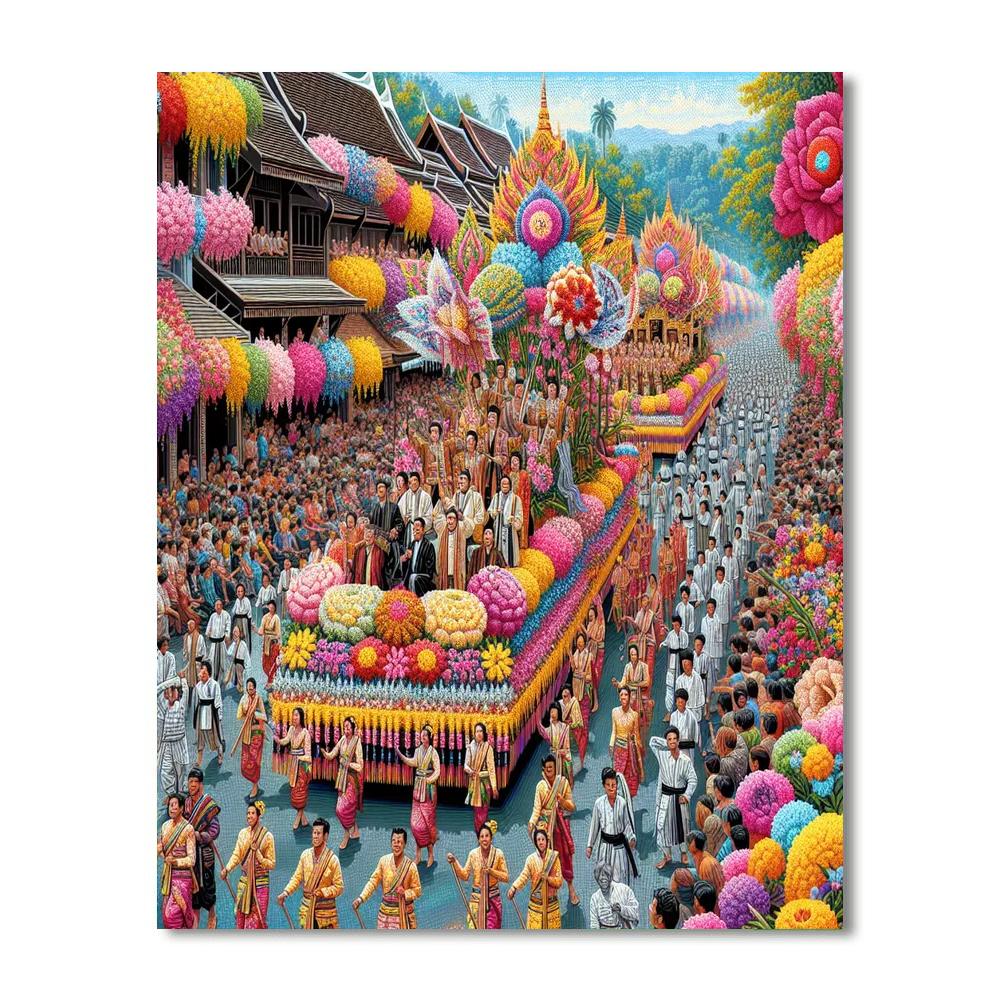 Chiang Mai Flower Festival - Thailand Painting Number Kit