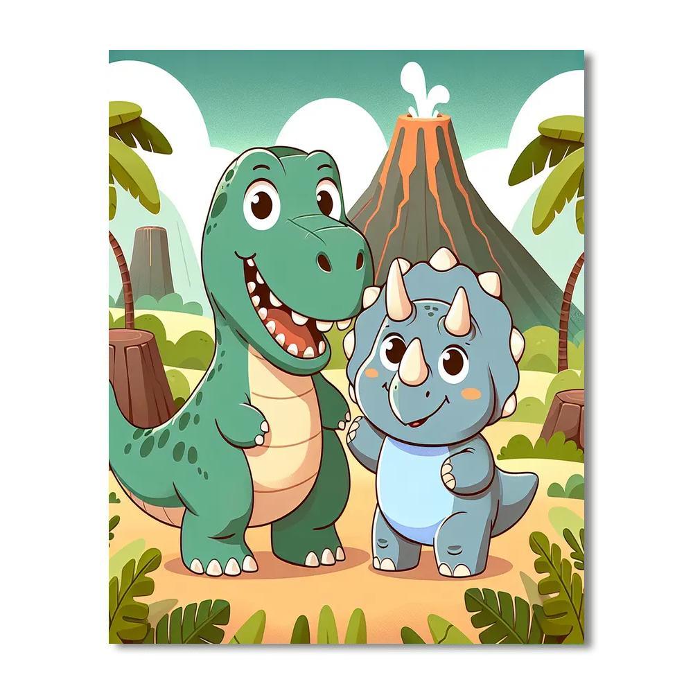 Dinosaurs Roaming The Land Numbered Painting Kits